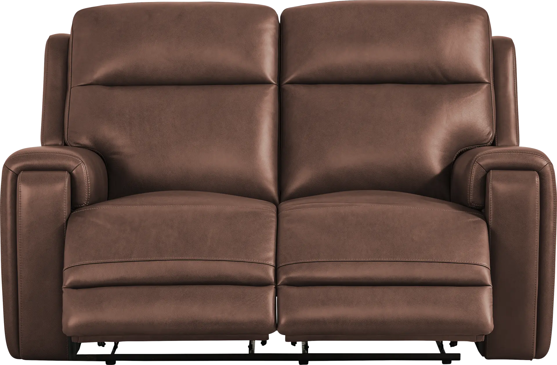 Genesis Brown Leather Non-Power Reclining Loveseat