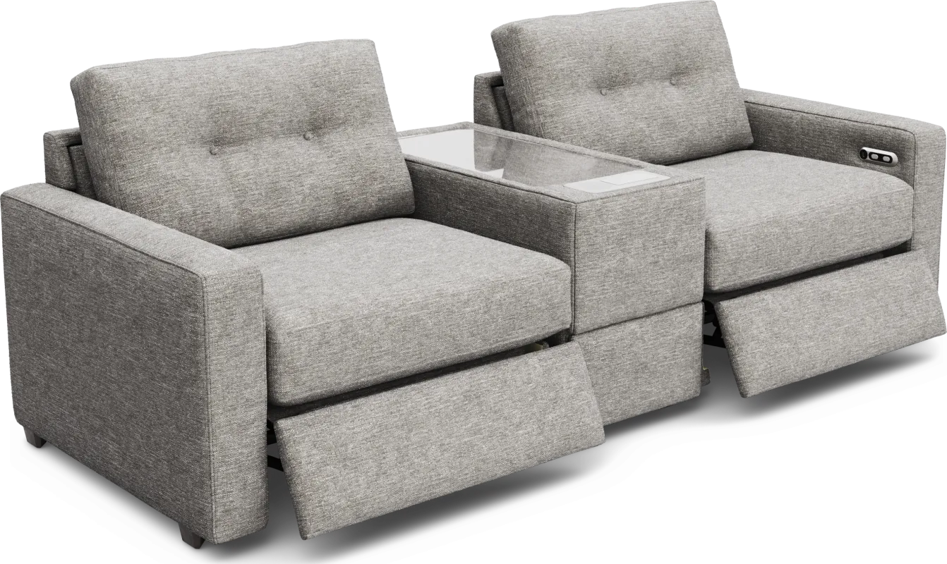 Gray 3 Pc Power Reclining ModularOne with Media Console
