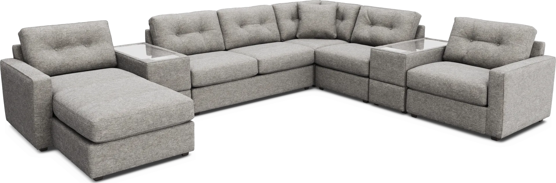 Gray 7 Pc ModularOne Sleeper with Media Consoles - Image 2
