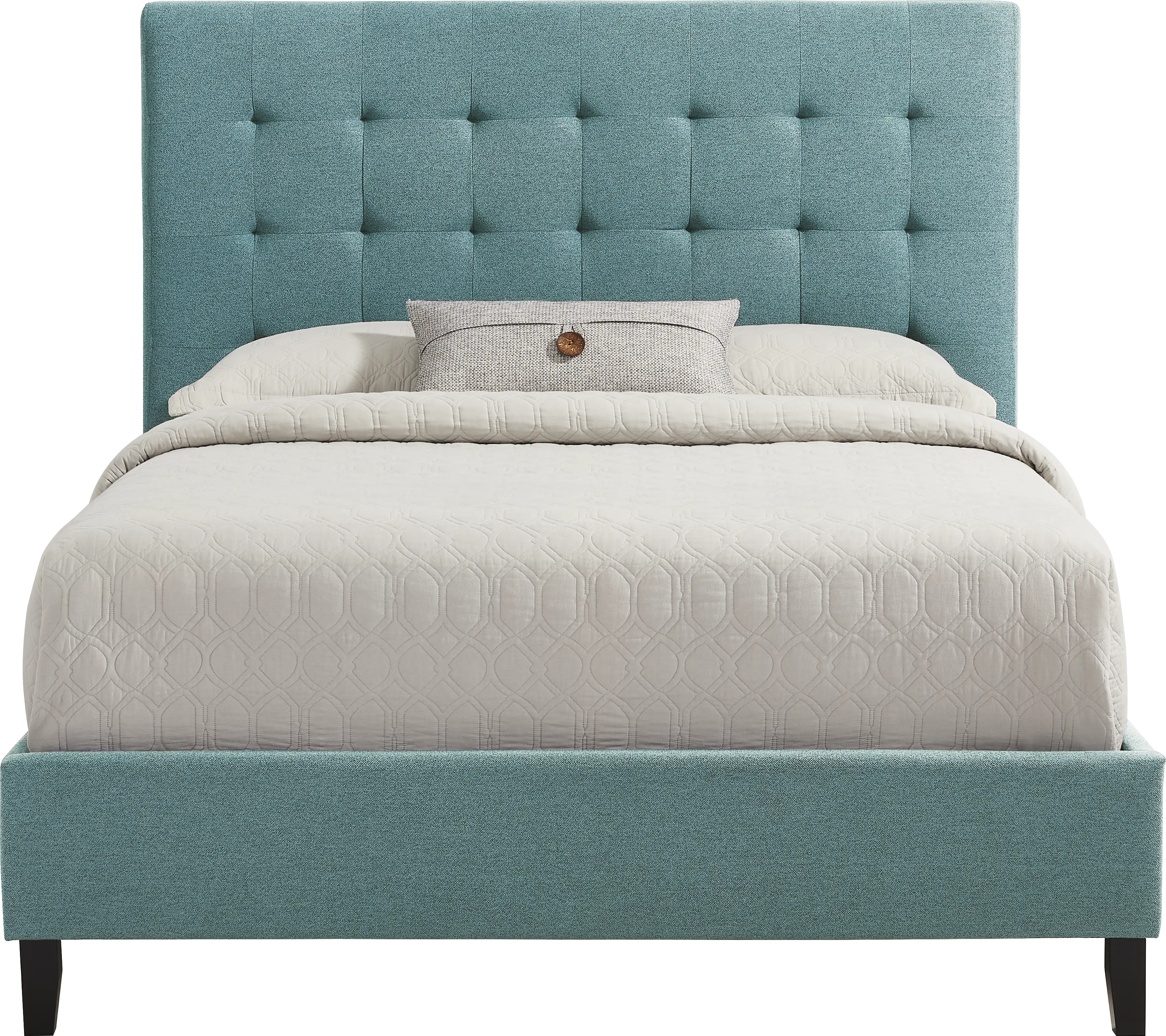 St. Marten Teal 3 Pc Queen Upholstered Bed - Image 1