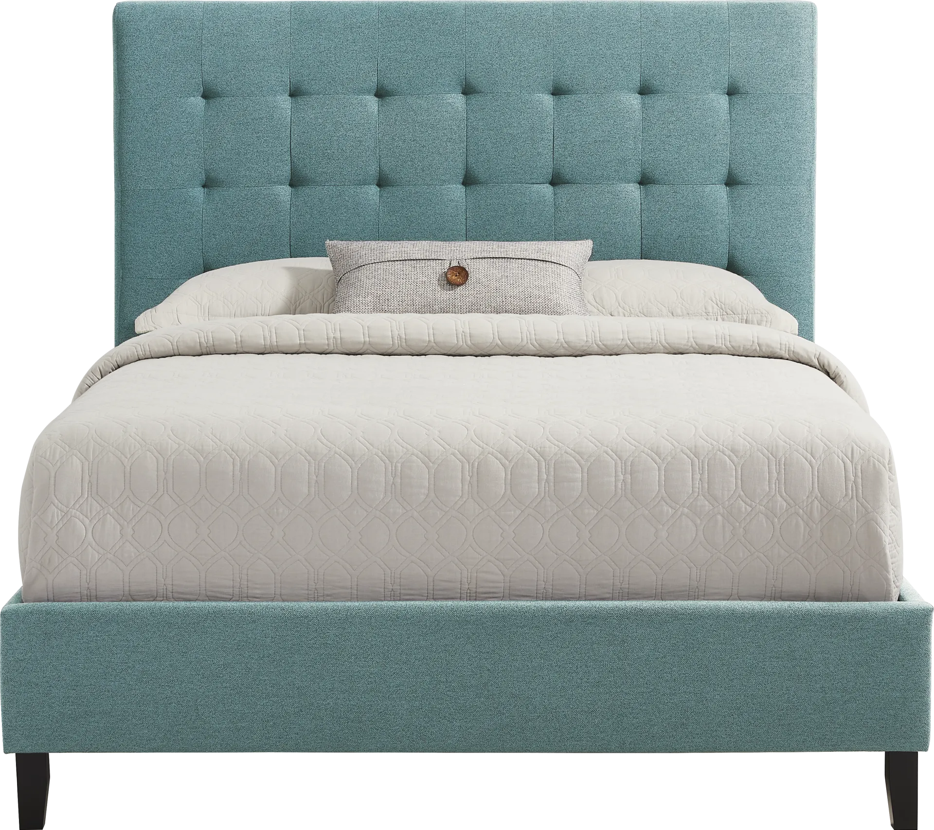 St. Marten Teal 3 Pc Queen Upholstered Bed - Image 1
