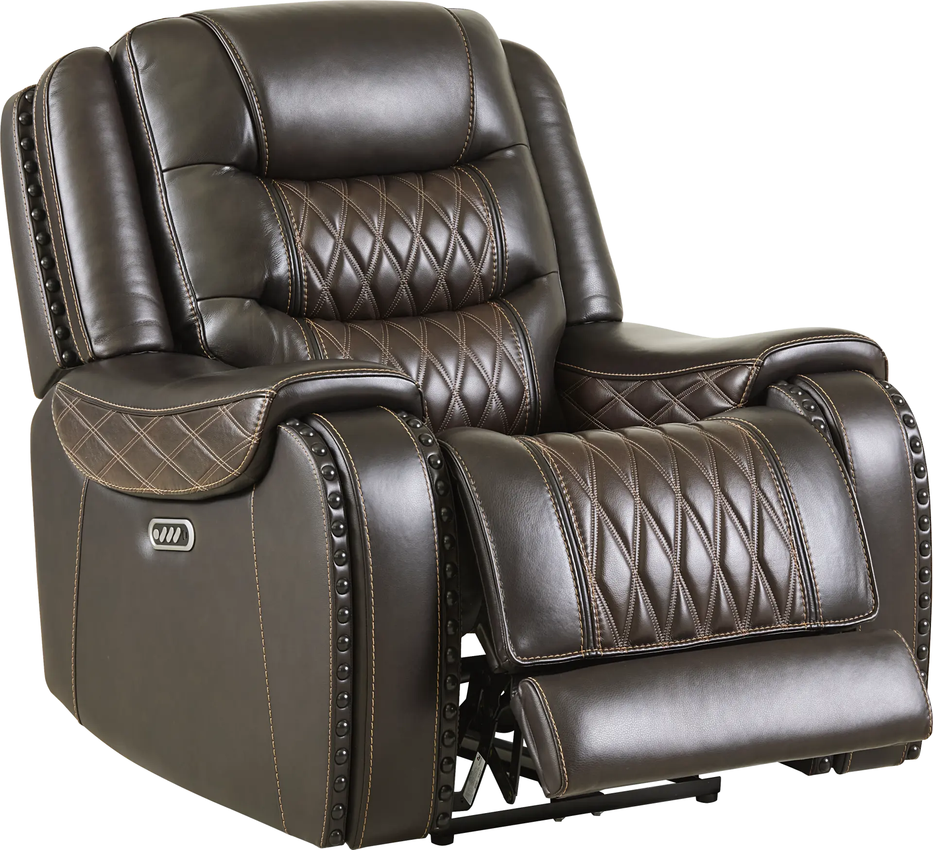 Marquee Brown Leather Triple Power Recliner
