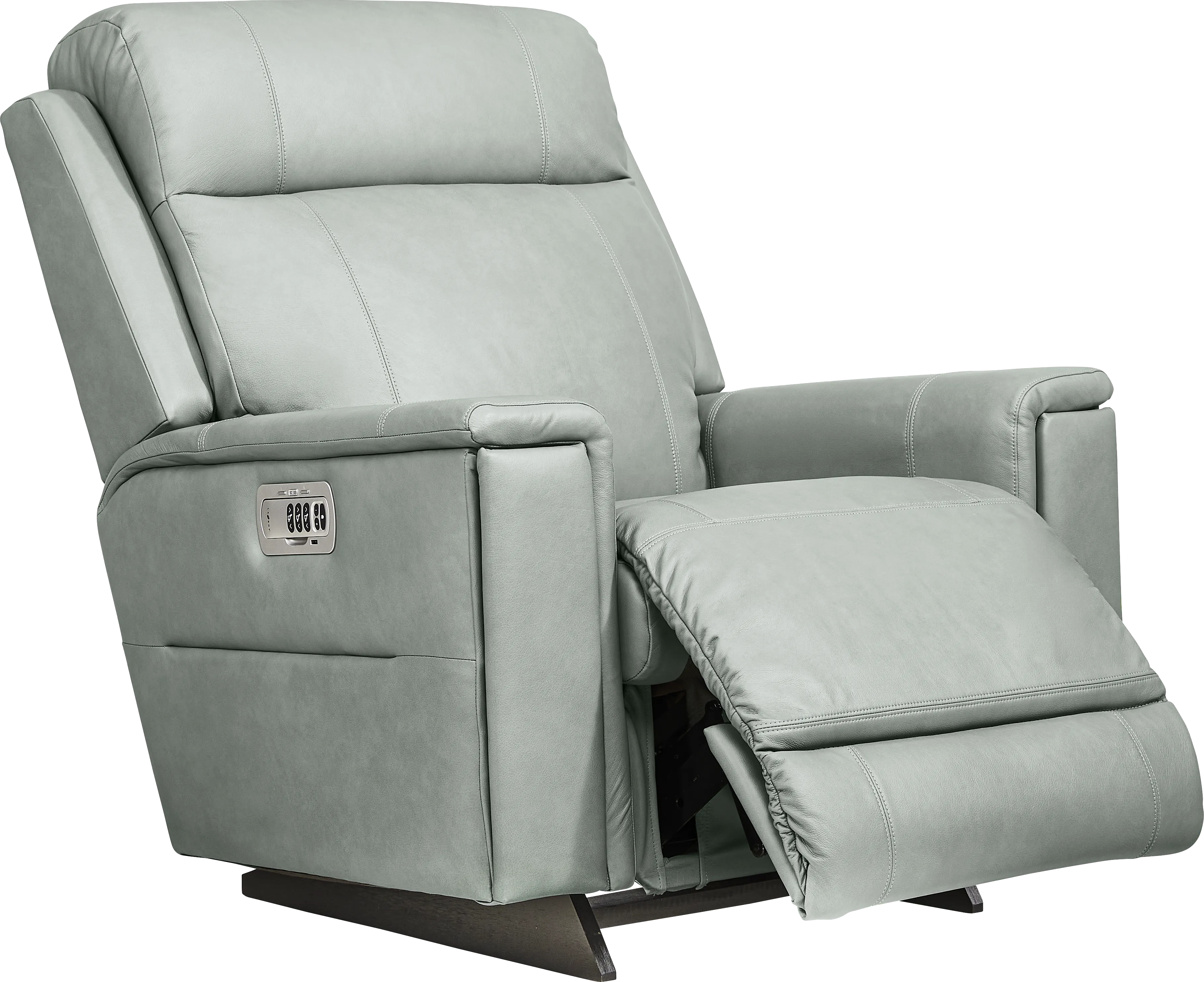 The Shaq II Blue Leather Dual Power Recliner - Thumbnail - Image 1