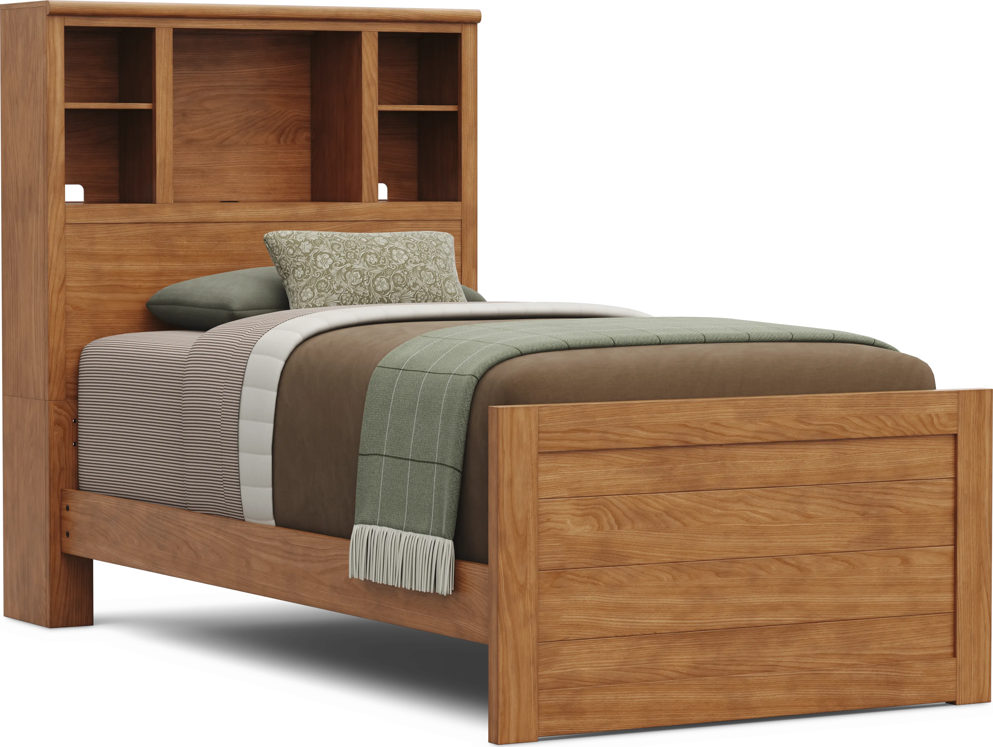 Kids Creekside 3.0 Chestnut Color Twin Bookcase Bed - Thumbnail - Image 1