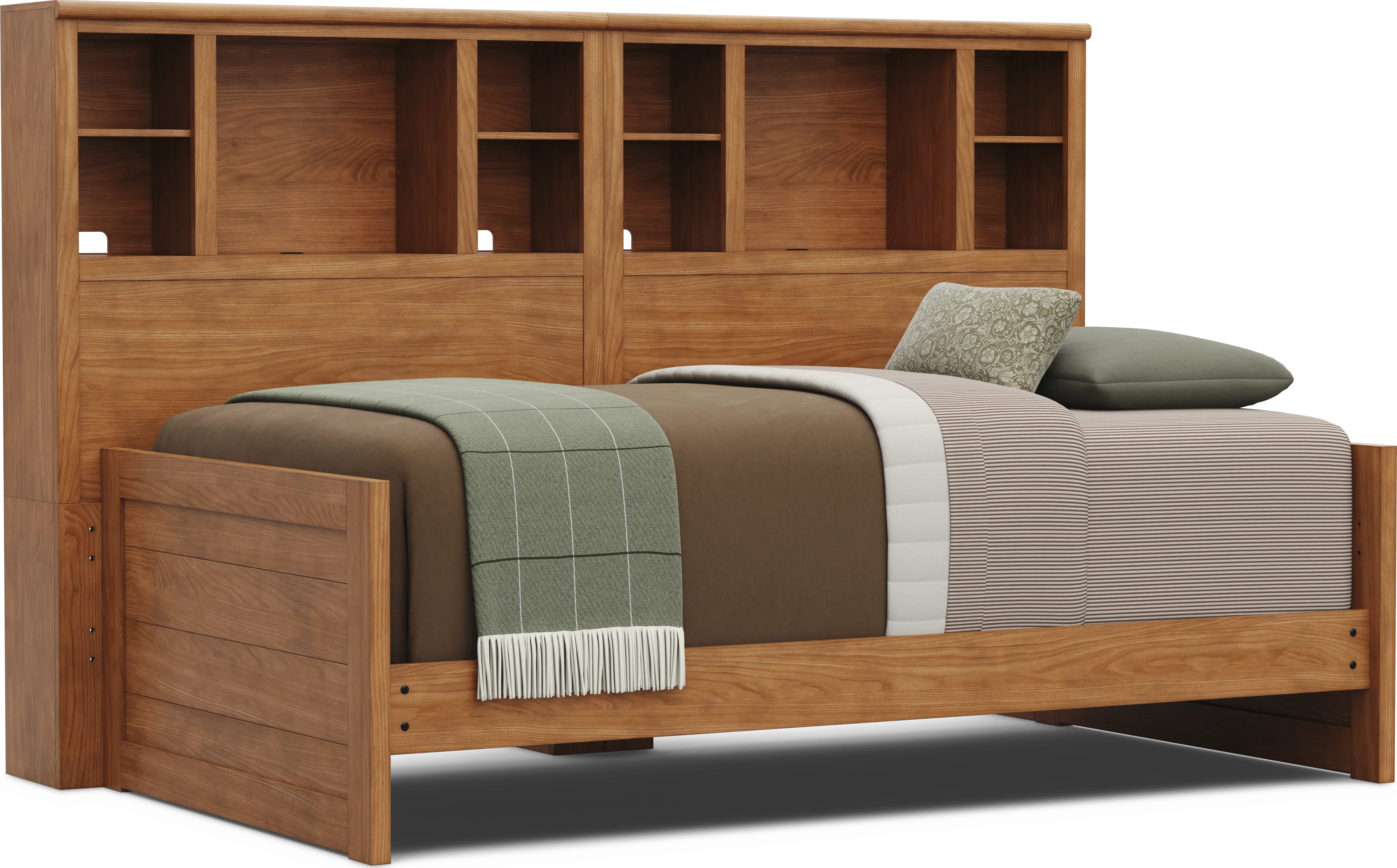 Kids Creekside 3.0 Chestnut Color Twin Bookcase Wall Bed - Thumbnail - Image 1