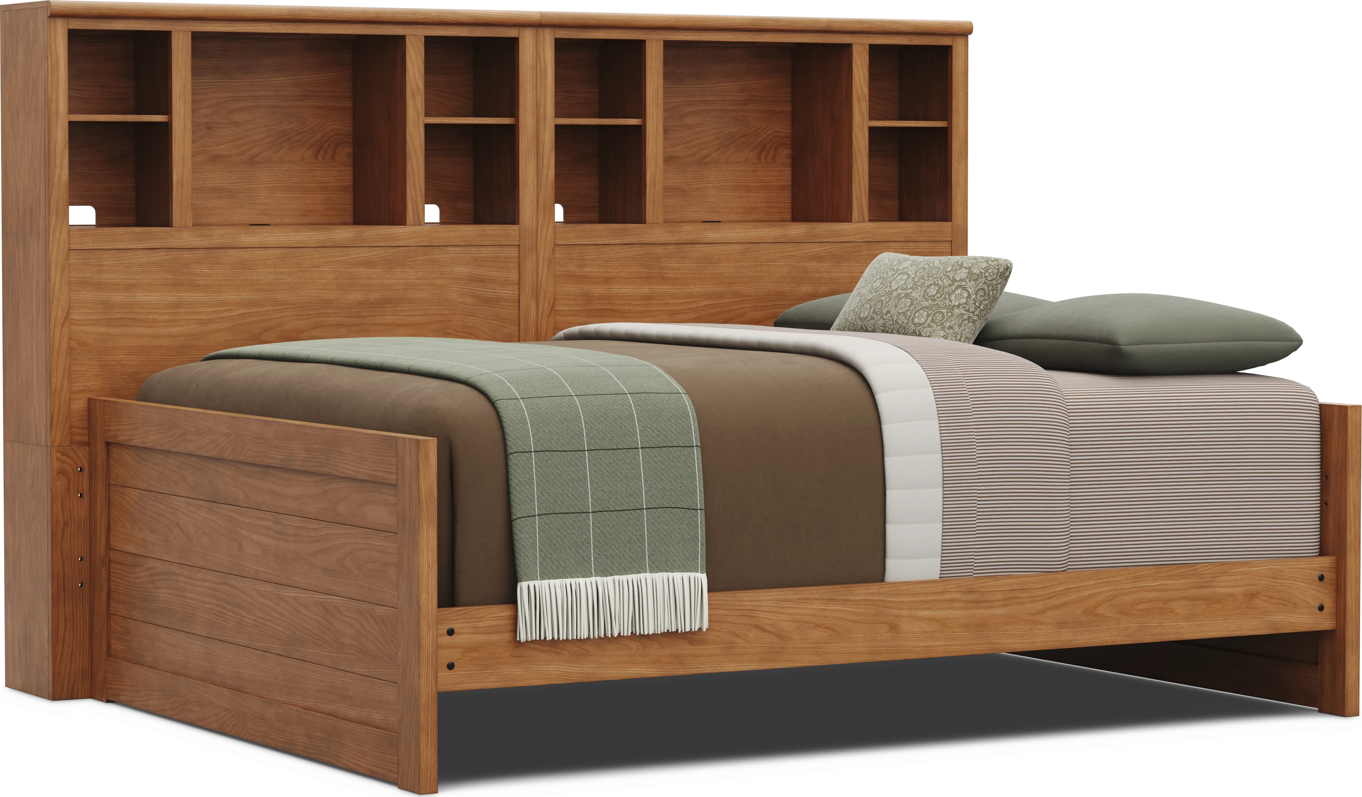 Kids Creekside 3.0 Chestnut Color Full Bookcase Wall Bed - Thumbnail - Image 1