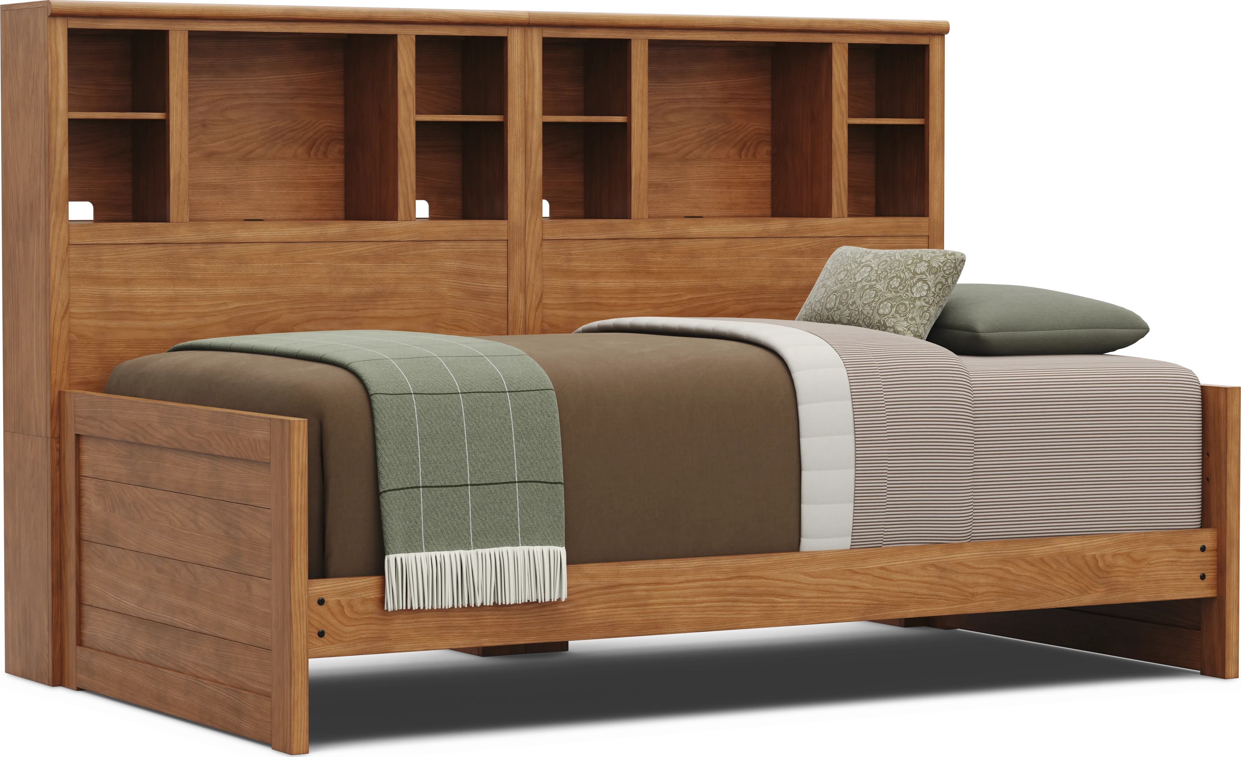Kids Creekside 3.0 Chestnut Color Twin XL Bookcase Wall Bed - Thumbnail - Image 1