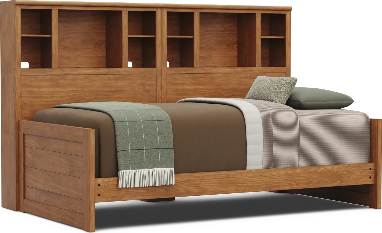 Kids Creekside 3.0 Chestnut Color Twin XL Bookcase Wall Bed