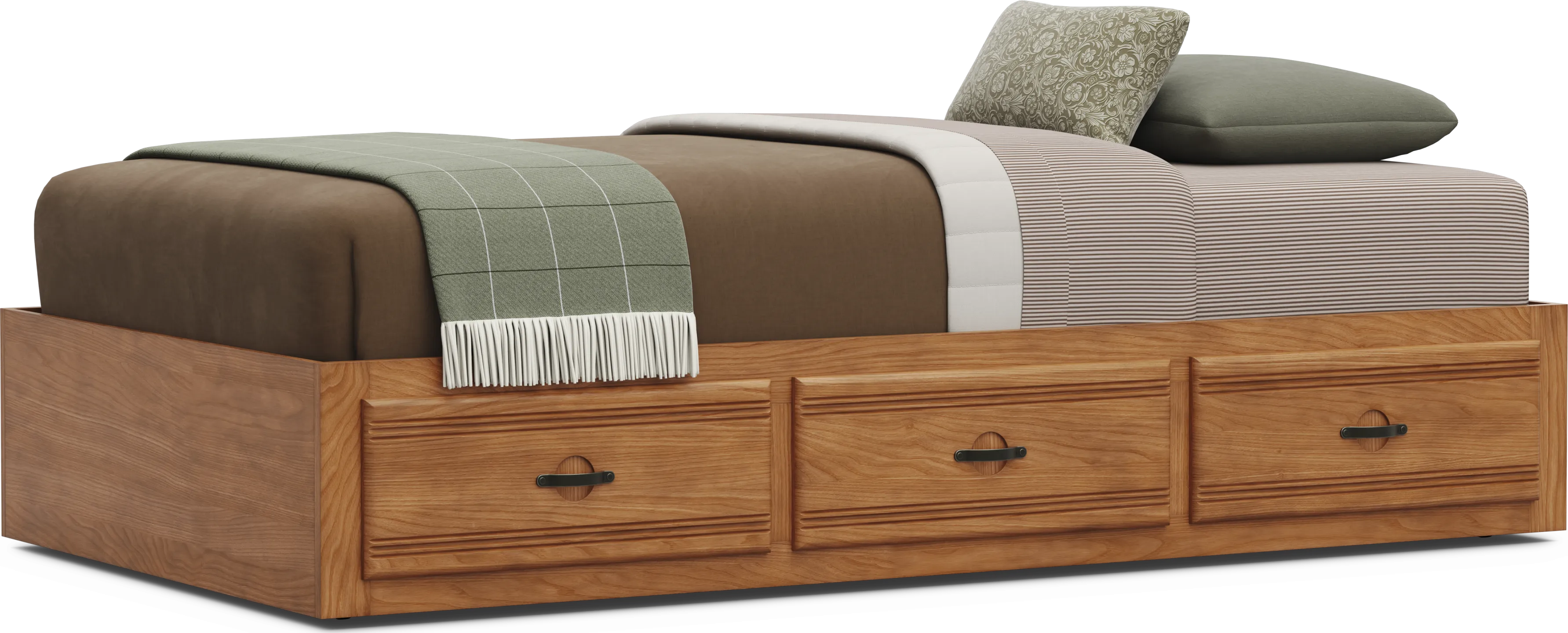 Kids Creekside 3.0 Chestnut Color Twin Platform Bed with 3 Storage Drawers - Thumbnail - Image 1