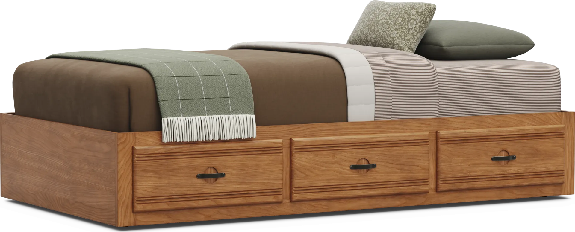 Kids Creekside 3.0 Chestnut Color Twin Platform Bed with 3 Storage Drawers - Image 1