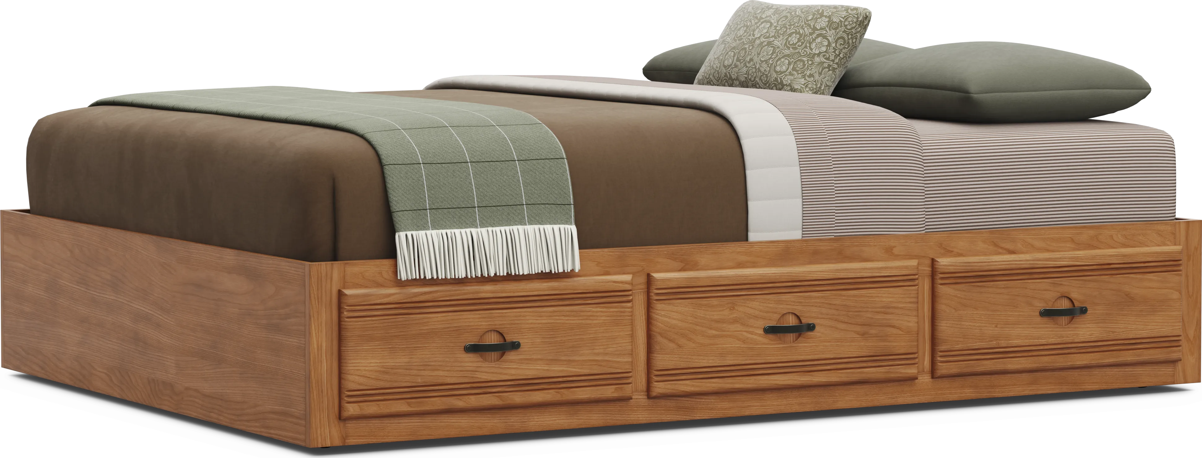 Kids Creekside 3.0 Chestnut Color Full Platform Bed with 3 Storage Drawers - Thumbnail - Image 1