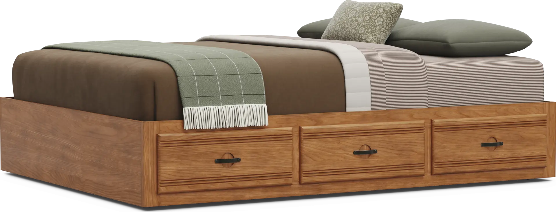 Kids Creekside 3.0 Chestnut Color Full Platform Bed with 3 Storage Drawers