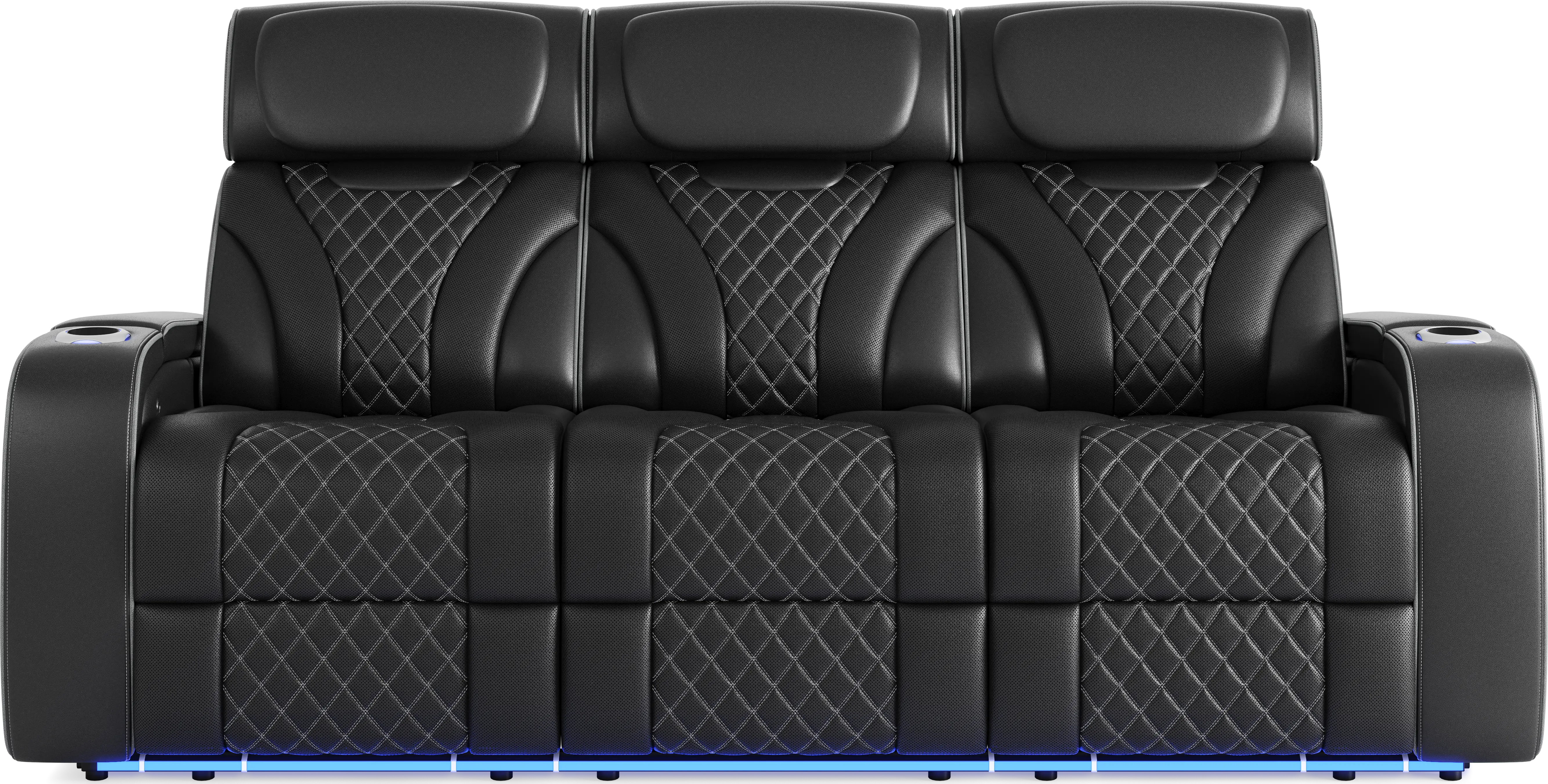 Horizon Ridge Black Leather 6 Pc Triple Power Reclining Living Room with Massage and Heat - Thumbnail - Image 2