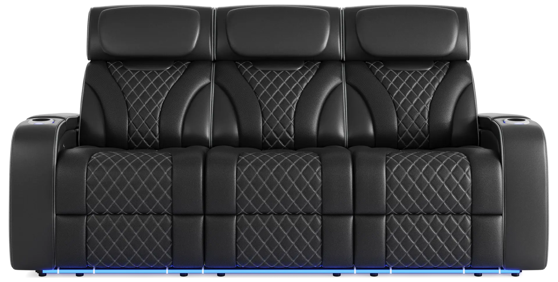 black triple power reclining sofa