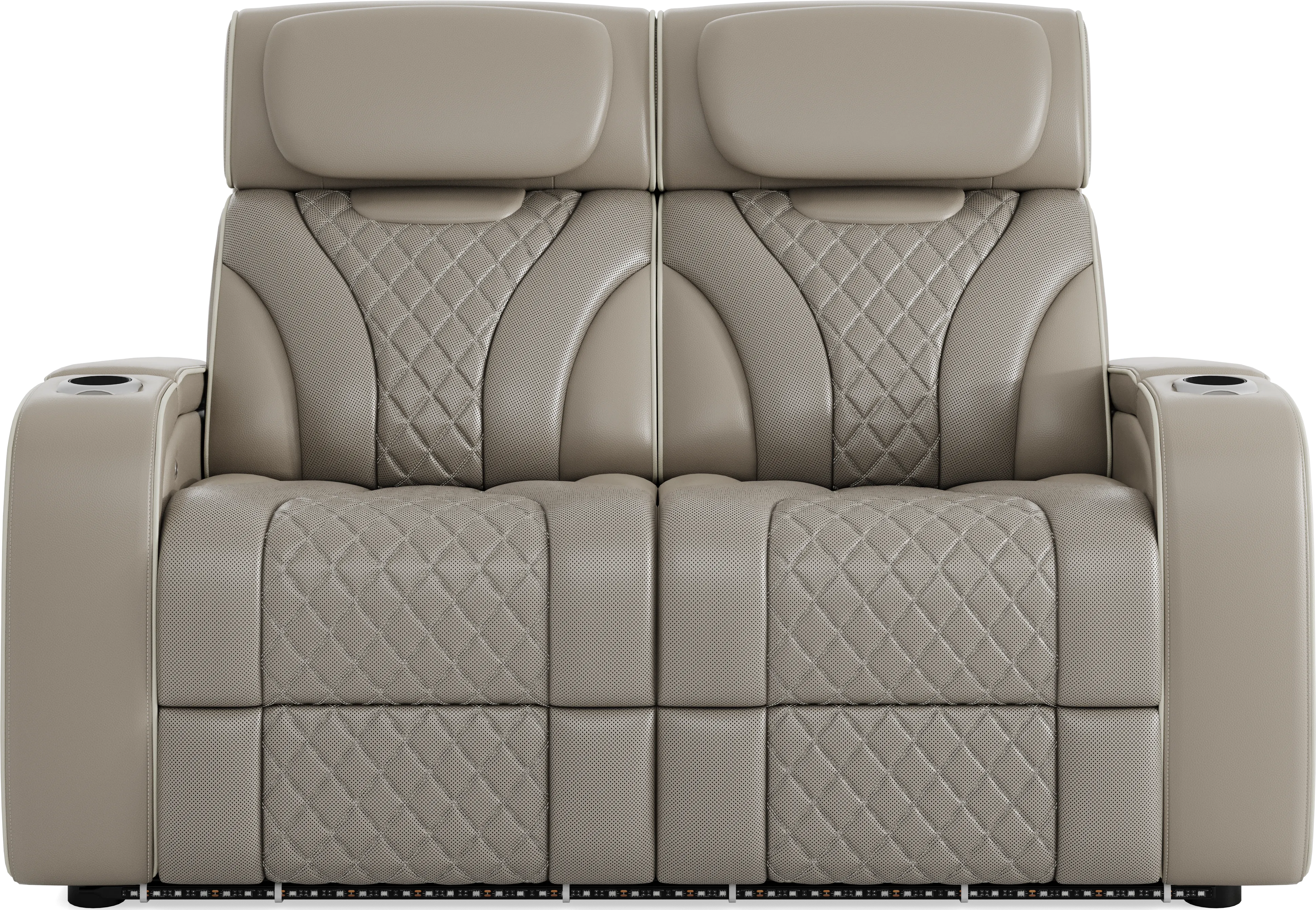 Horizon Ridge Beige Leather Loveseat - Thumbnail - Image 1
