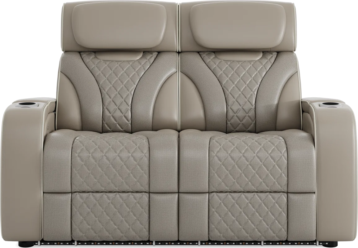Horizon Ridge Beige Leather Loveseat