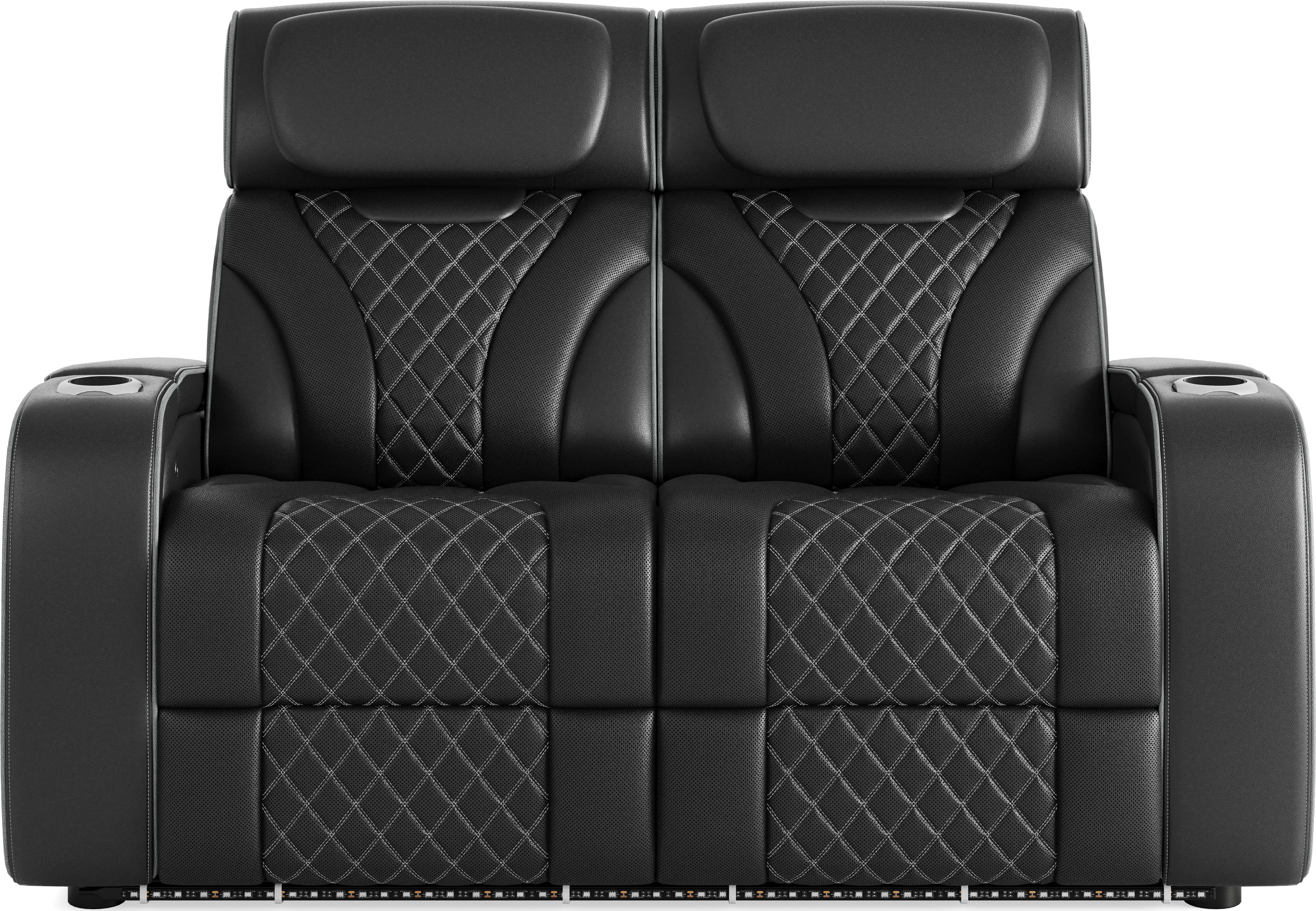 Horizon Ridge Black Leather Loveseat - Thumbnail - Image 1
