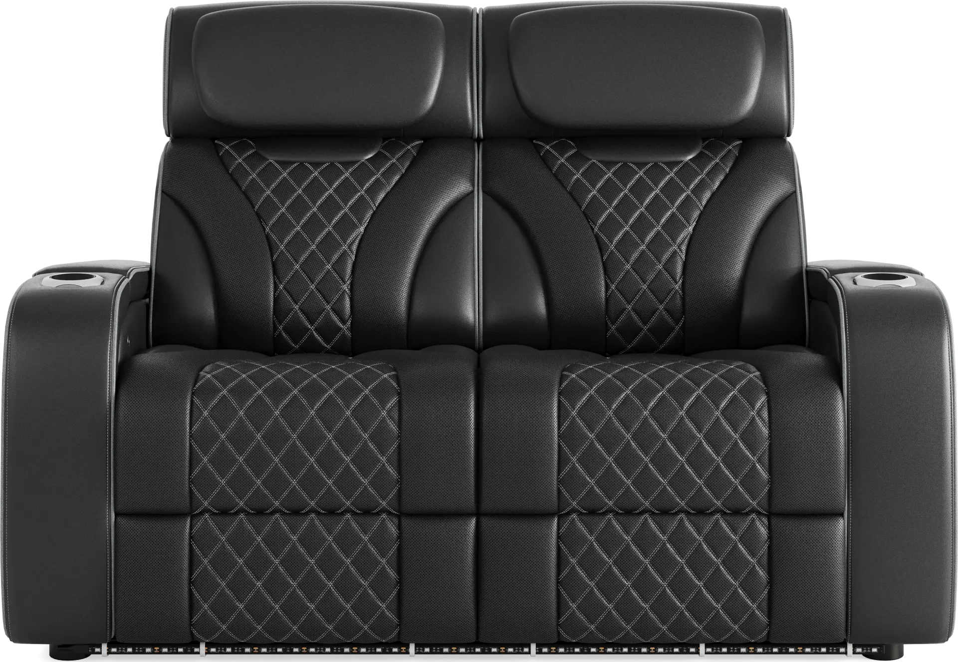 Horizon Ridge Black Leather Loveseat