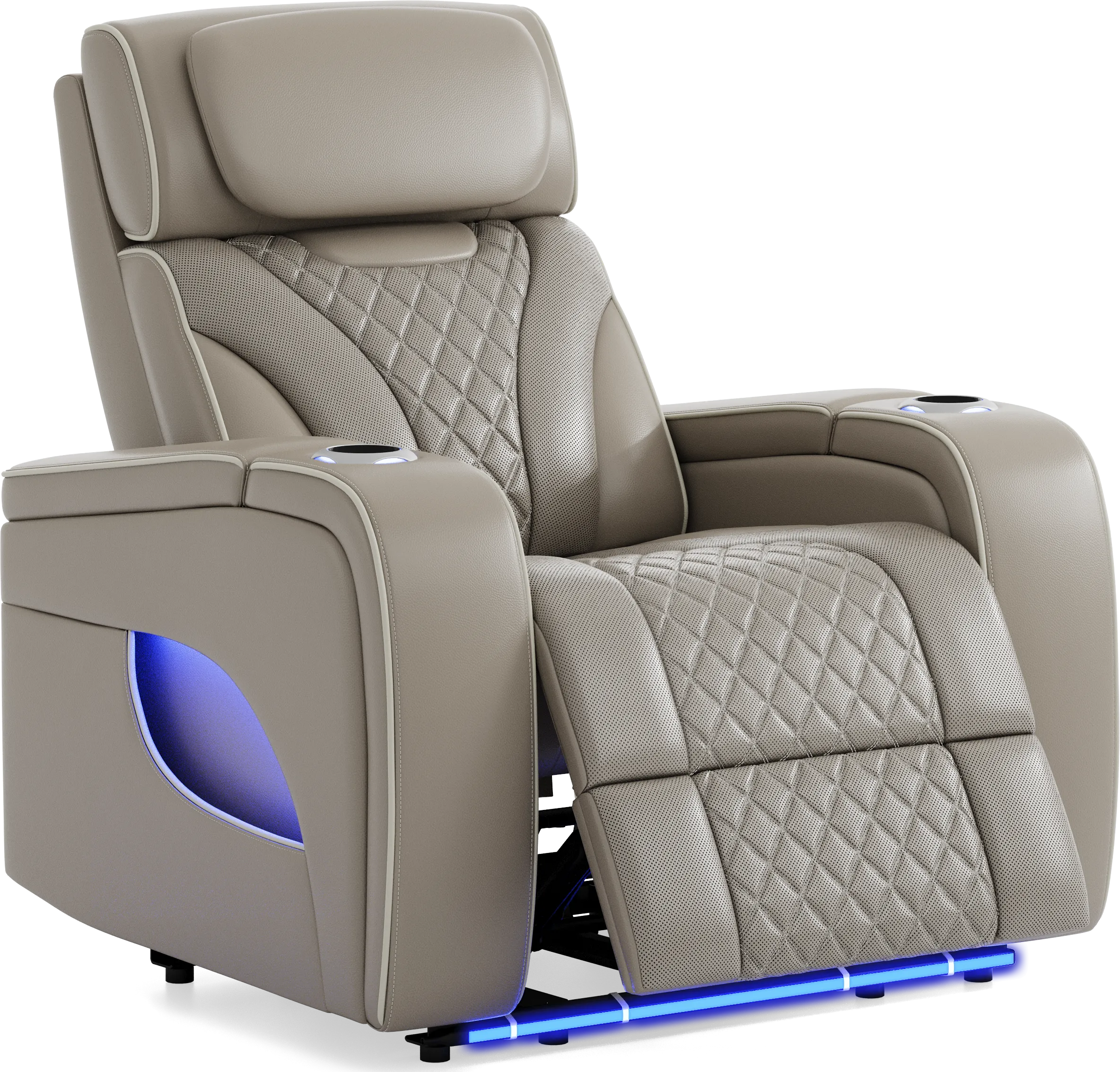 Horizon Ridge Beige Leather 6 Pc Triple Power Reclining Living Room with Massage and Heat - Thumbnail - Image 25