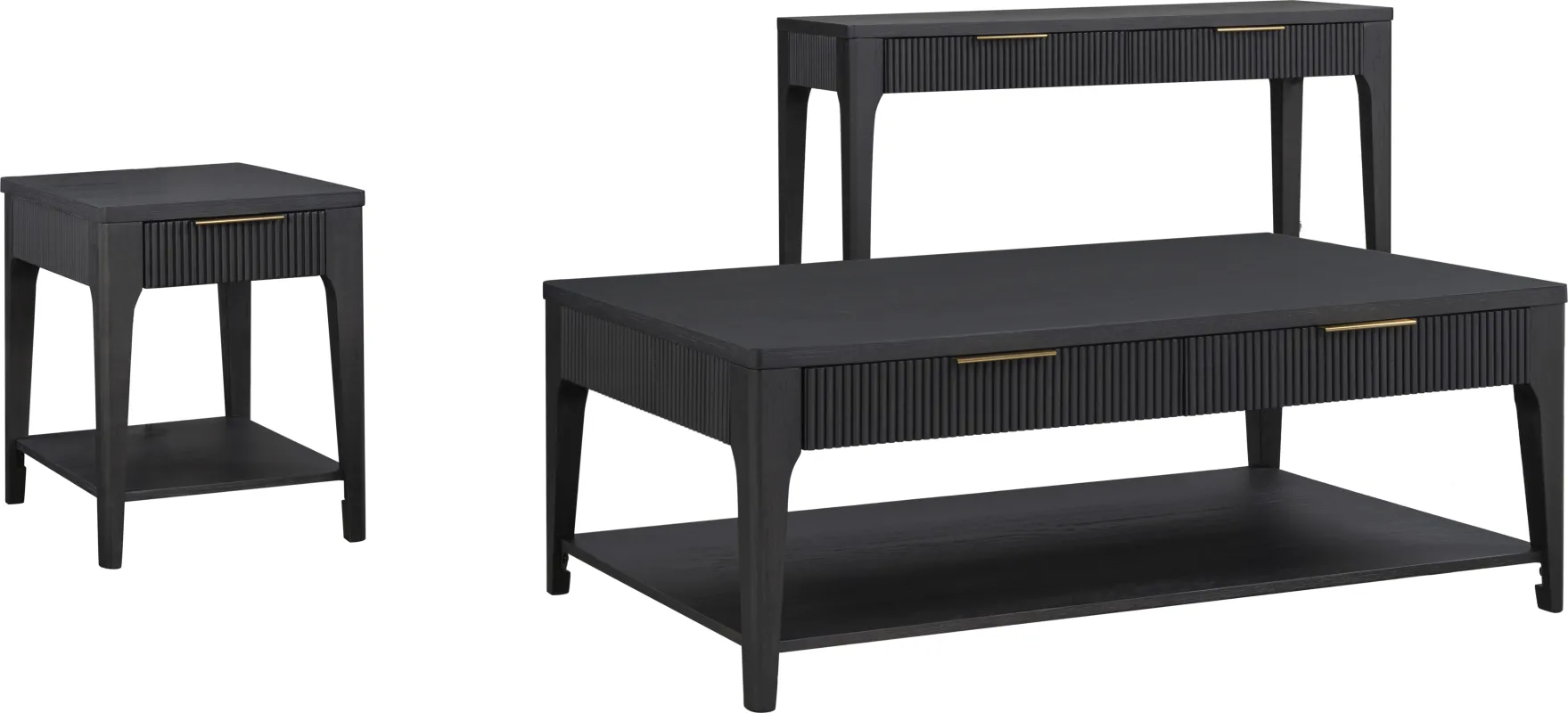 Cassius Black 3 Pc Table Set