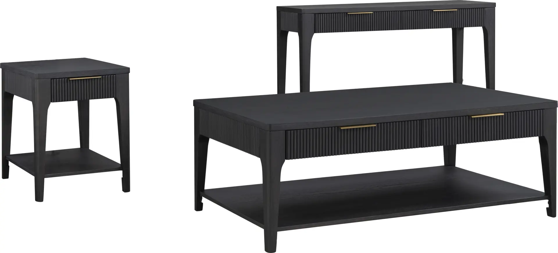 Cassius Black 3 Pc Table Set