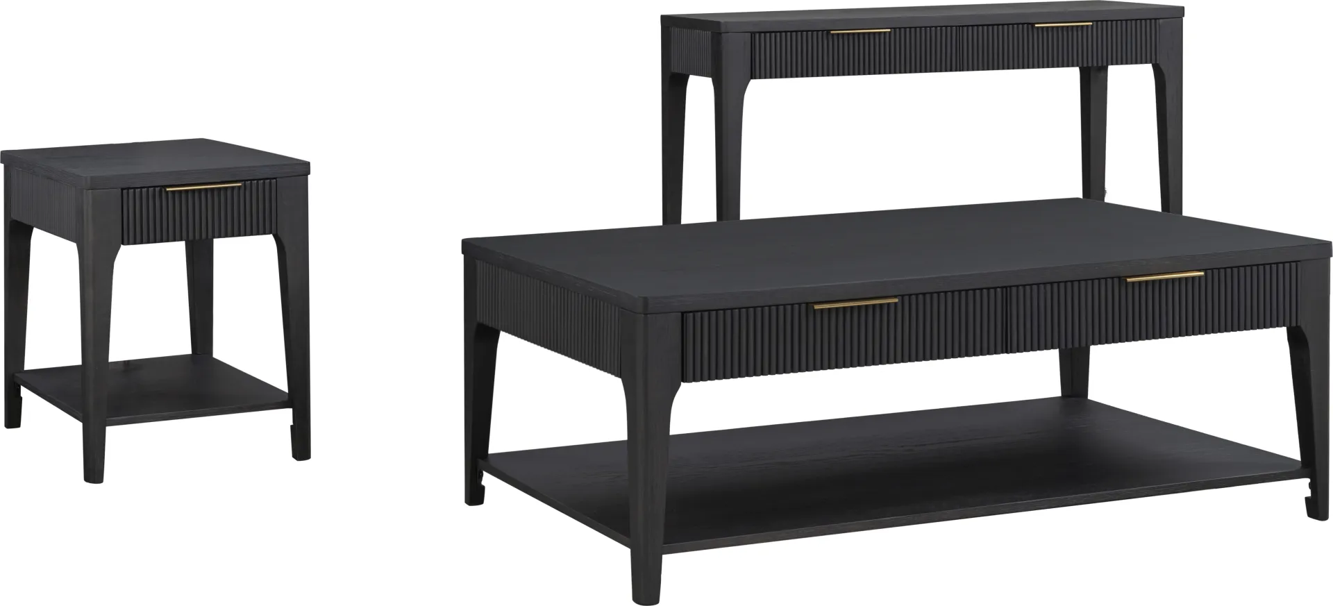 Cassius Black 3 Pc Table Set - Image 1