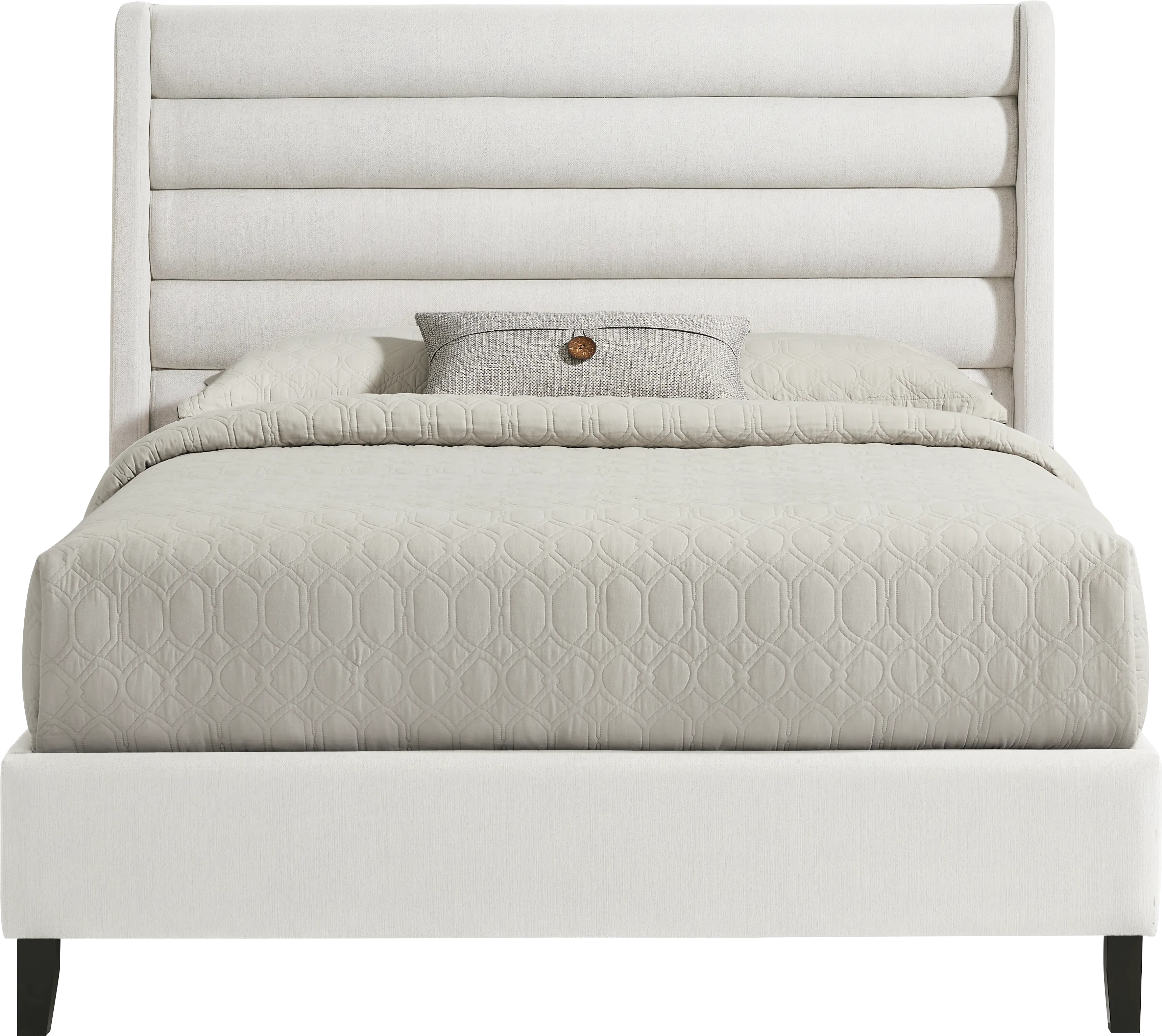 Genovia Ivory 3 Pc Queen Upholstered Bed - Image 1