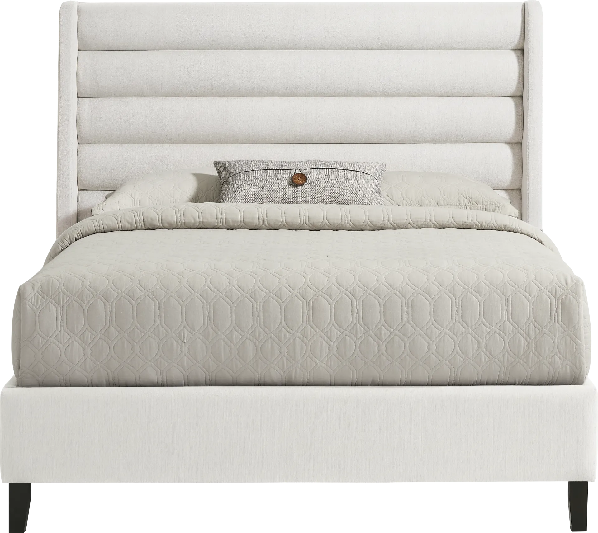 Genovia Ivory 3 Pc Queen Upholstered Bed - Image 1