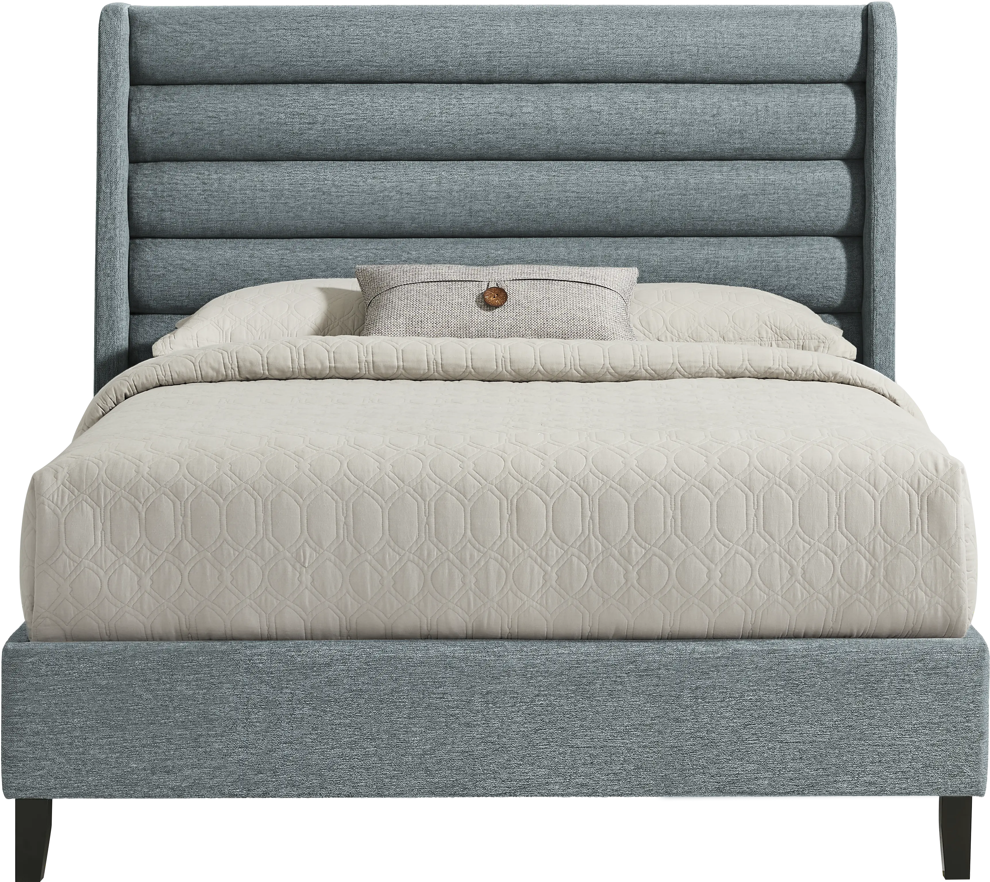 Genovia Green 3 Pc Queen Upholstered Bed - Image 1