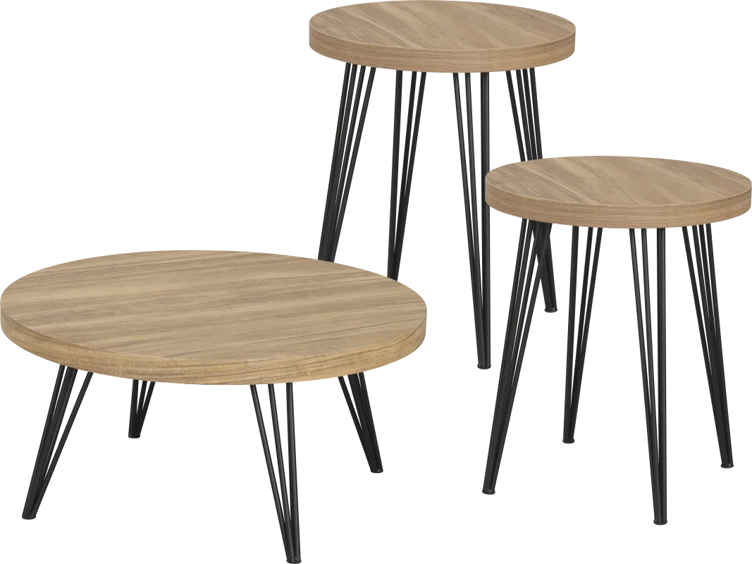Colby 3 Pc Brown Table Set