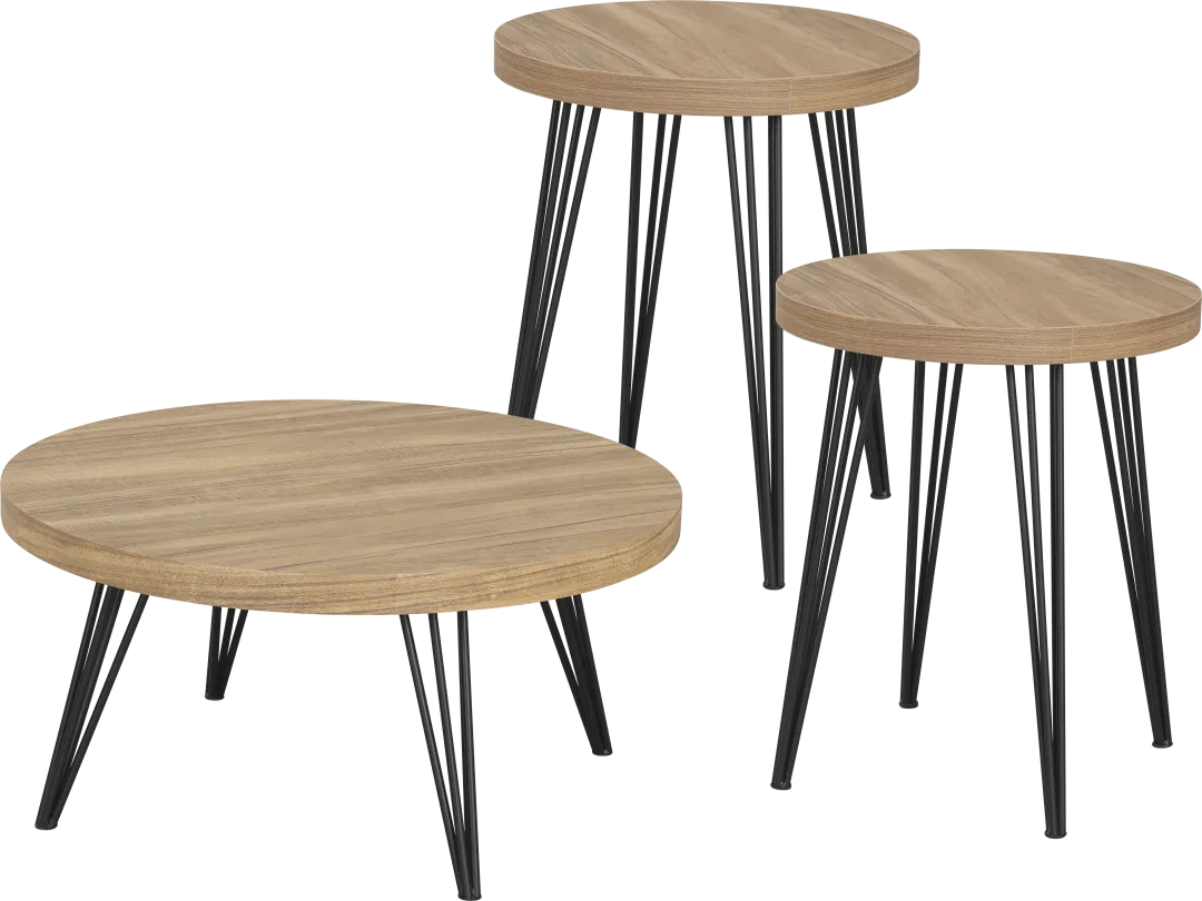 Colby 3 Pc Brown Table Set