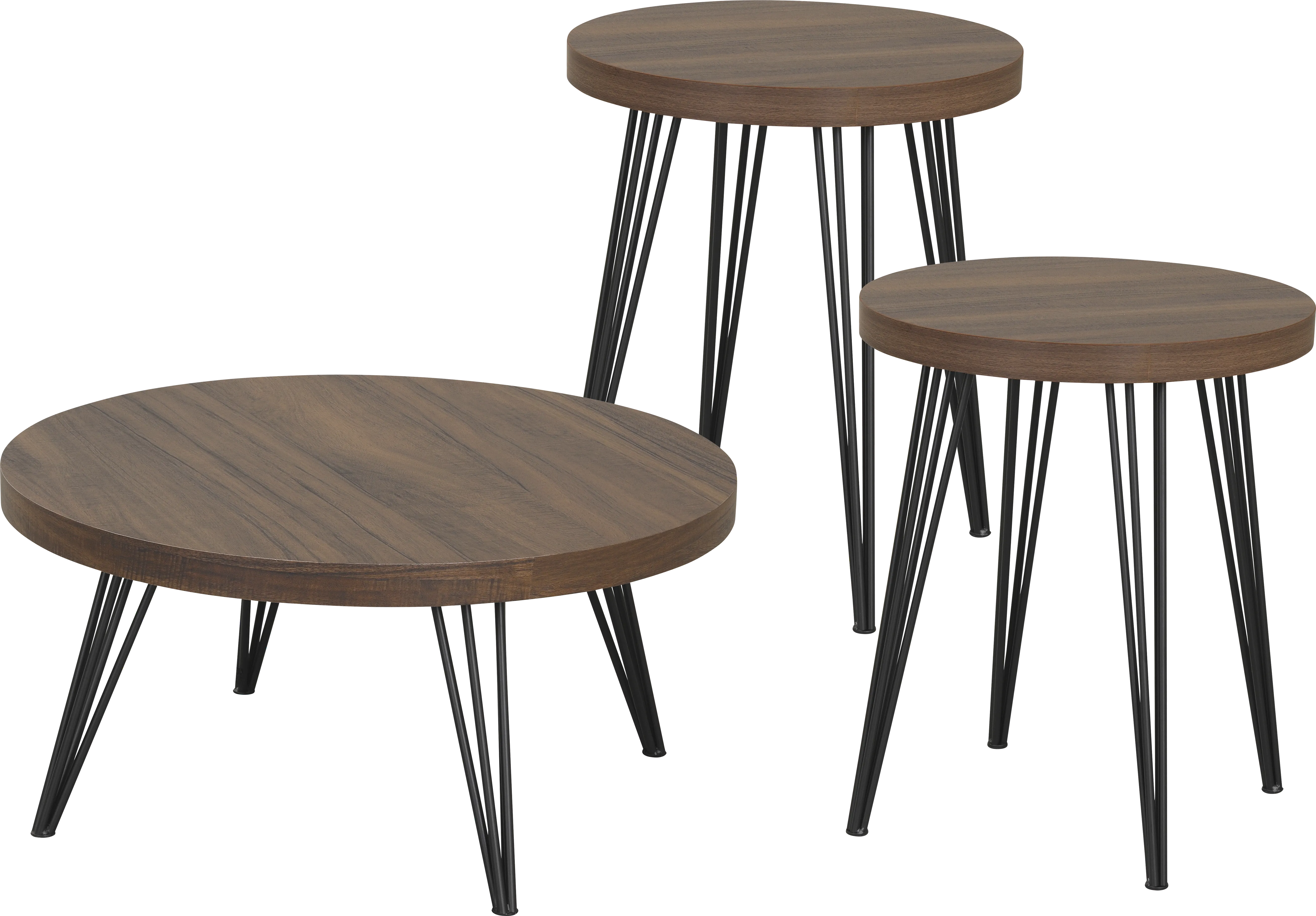 Colby 3 Pc Dark Brown Table Set - Thumbnail - Image 1