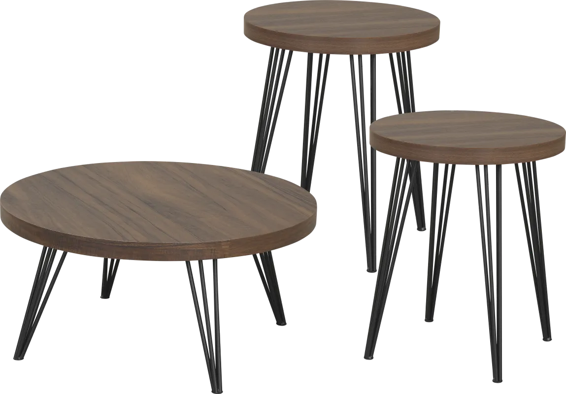 Colby 3 Pc Dark Brown Table Set