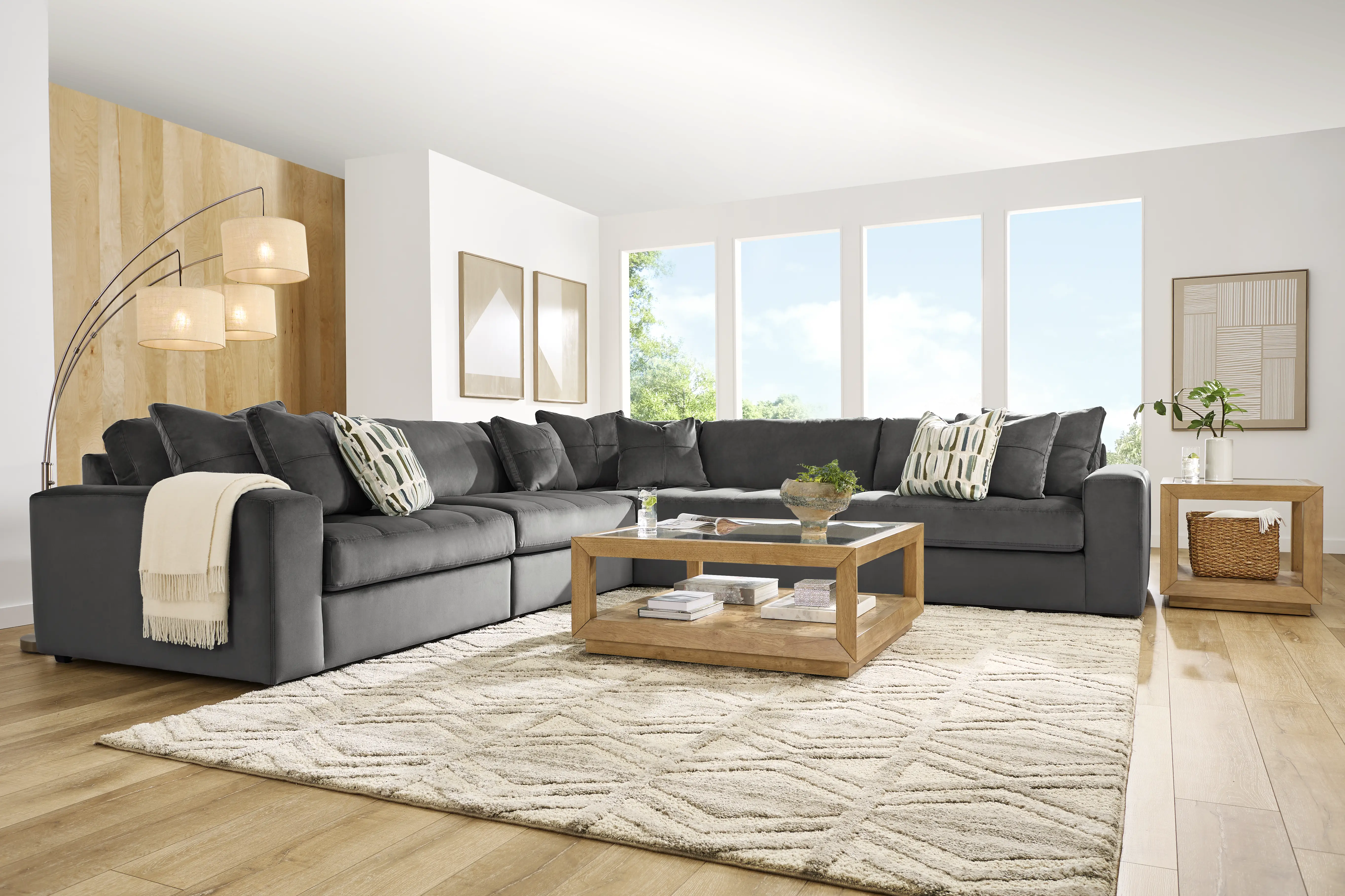 Filmore Gunmetal 5 Pc Sectional - Image 1