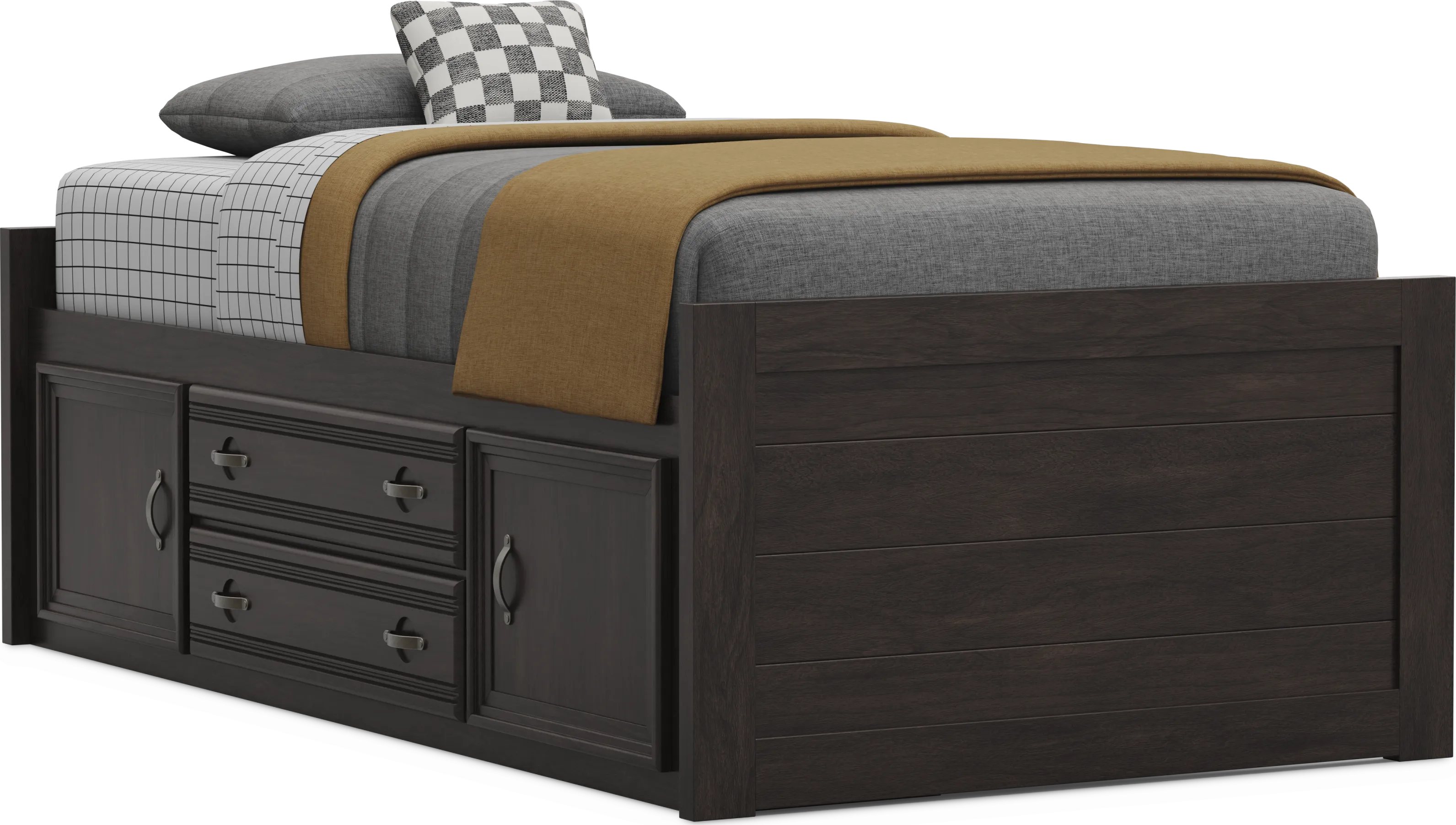Kids Creekside 3.0 Charcoal Twin Low Profile Bed with Storage Side Rail - Thumbnail - Image 1