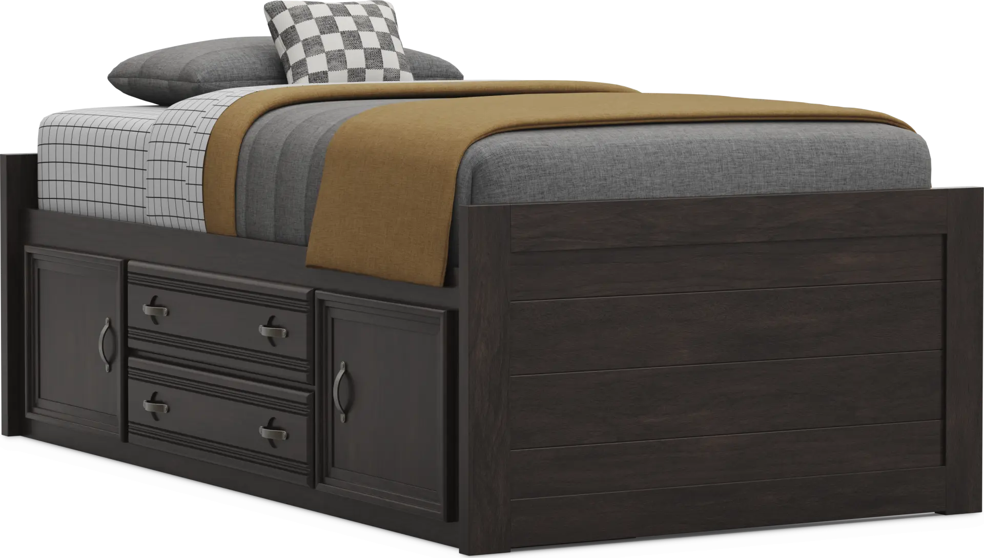 Kids Creekside 3.0 Charcoal Twin Low Profile Bed with Storage Side Rail