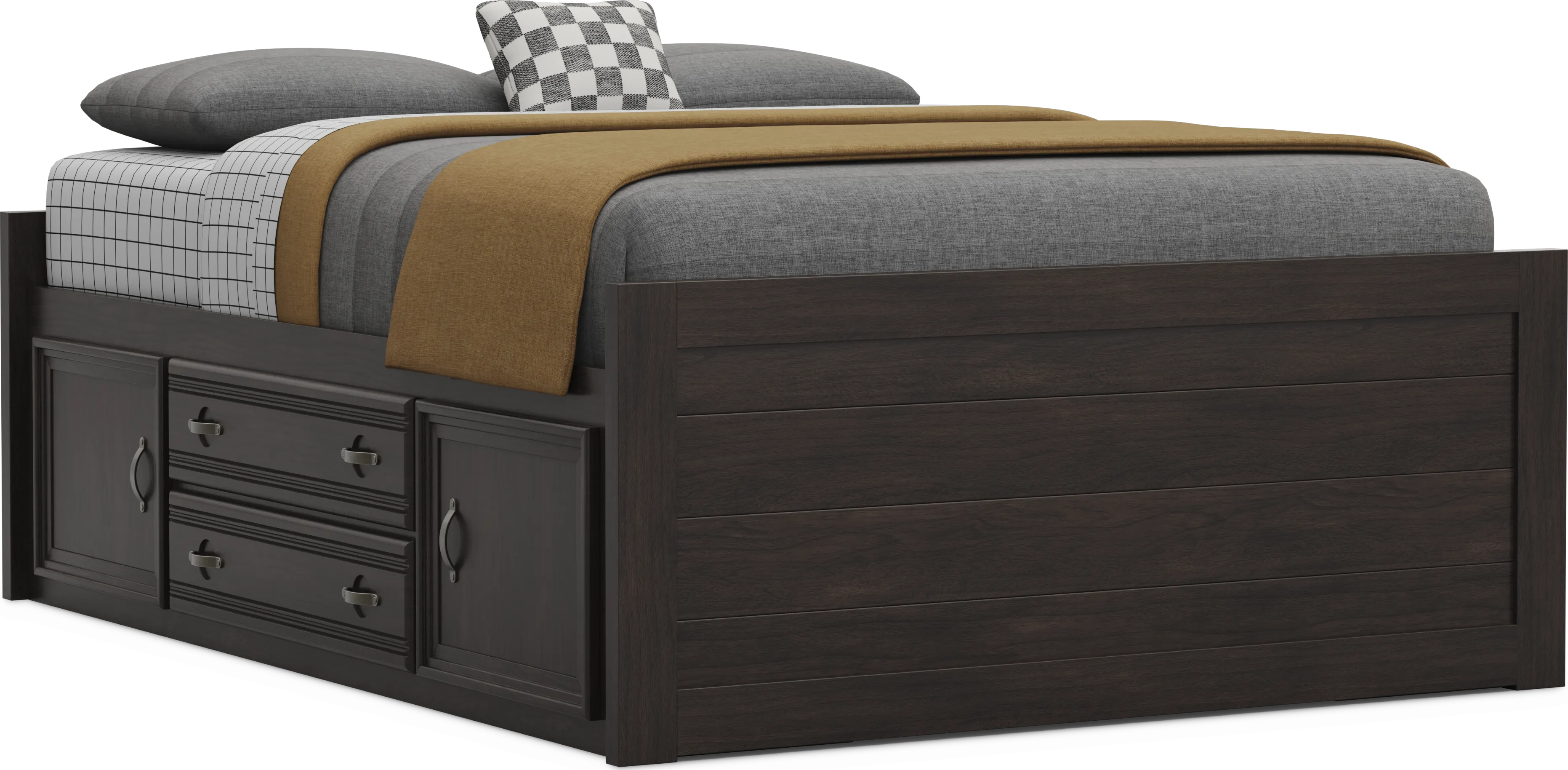Kids Creekside 3.0 Charcoal Full Low Profile Bed with 2 Storage Side Rails - Thumbnail - Image 1