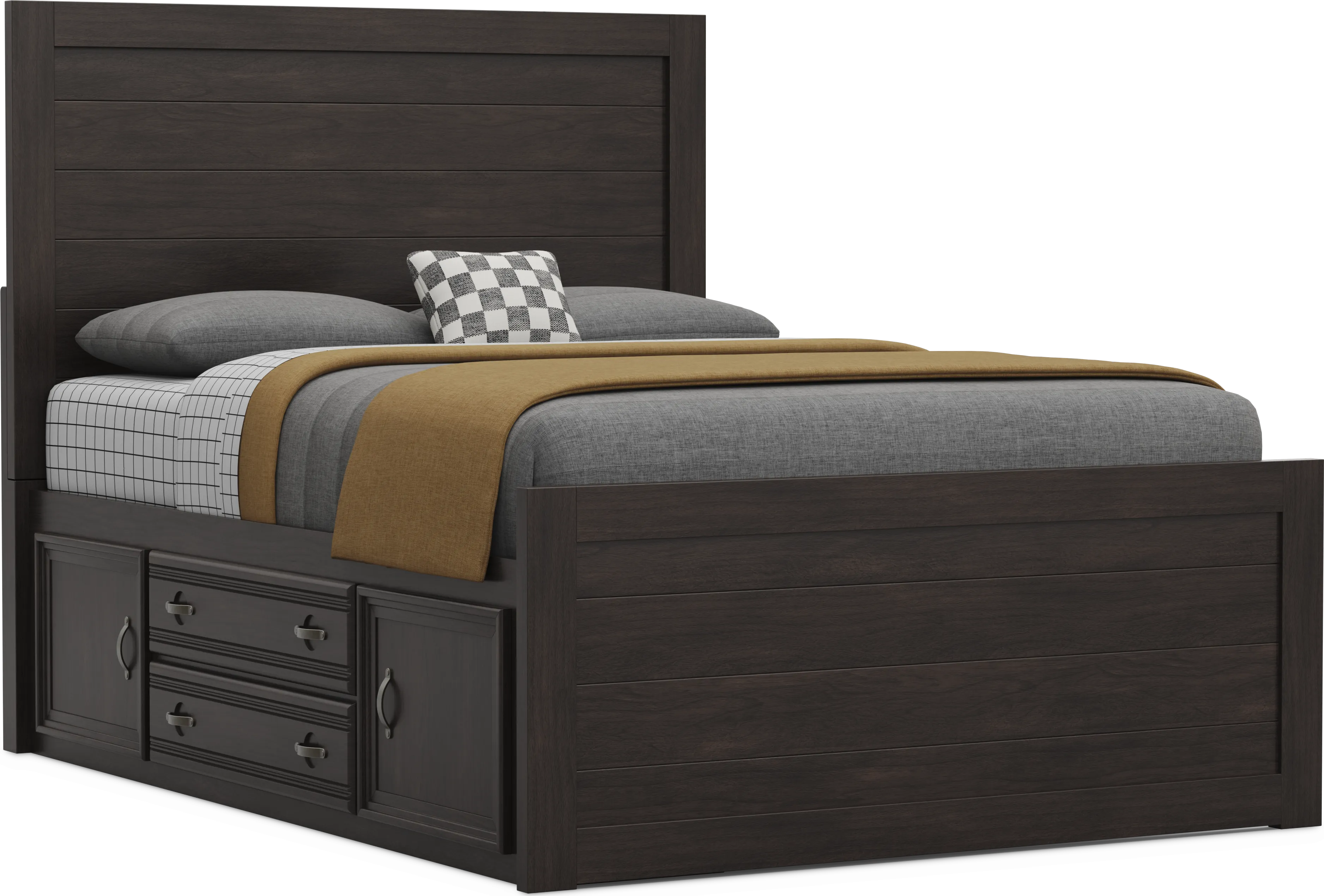 Kids Creekside 3.0 Charcoal Full Panel Bed with Storage Side Rail - Thumbnail - Image 1