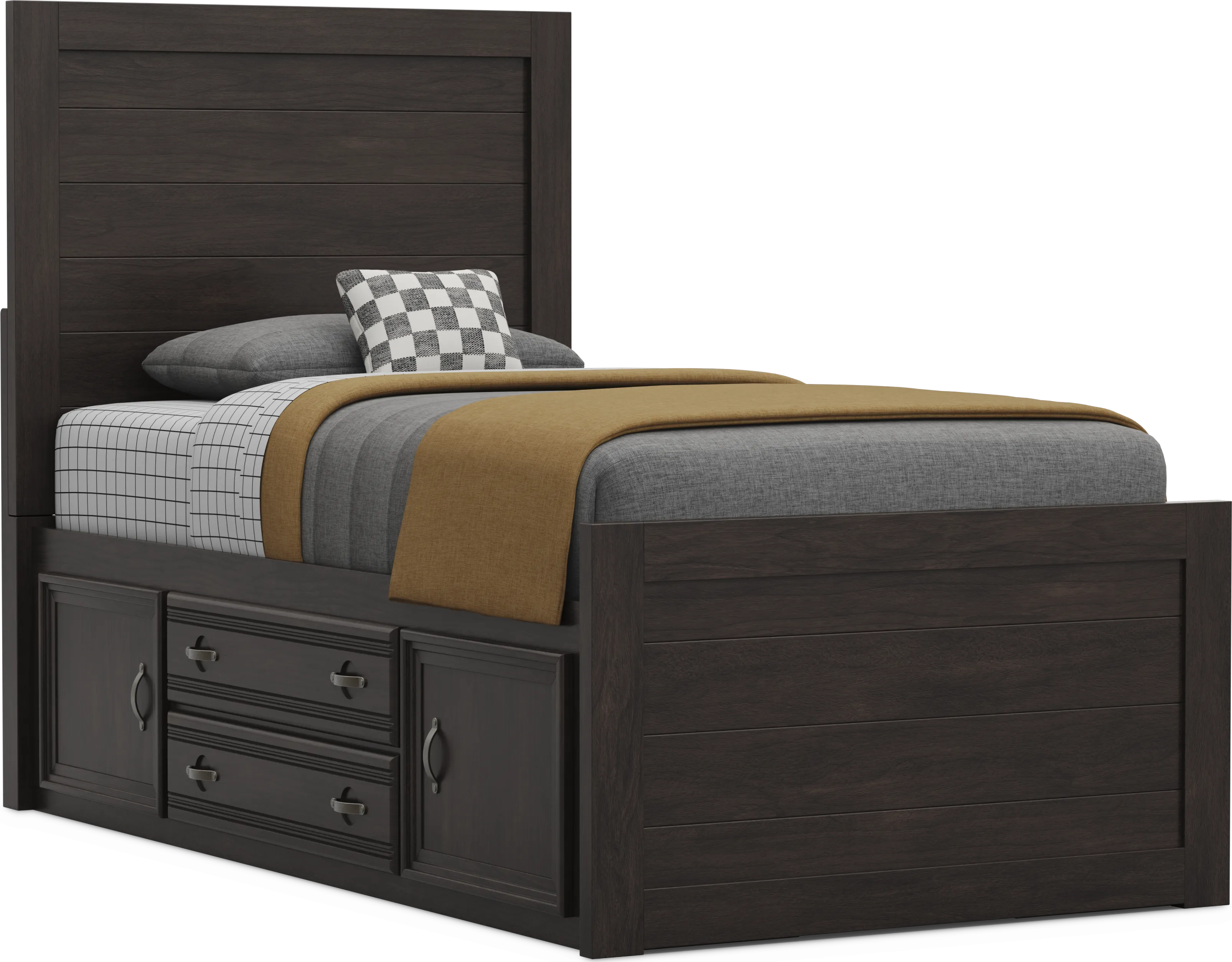 Kids Creekside 3.0 Charcoal Twin Panel Bed with 2 Storage Side Rails - Thumbnail - Image 1