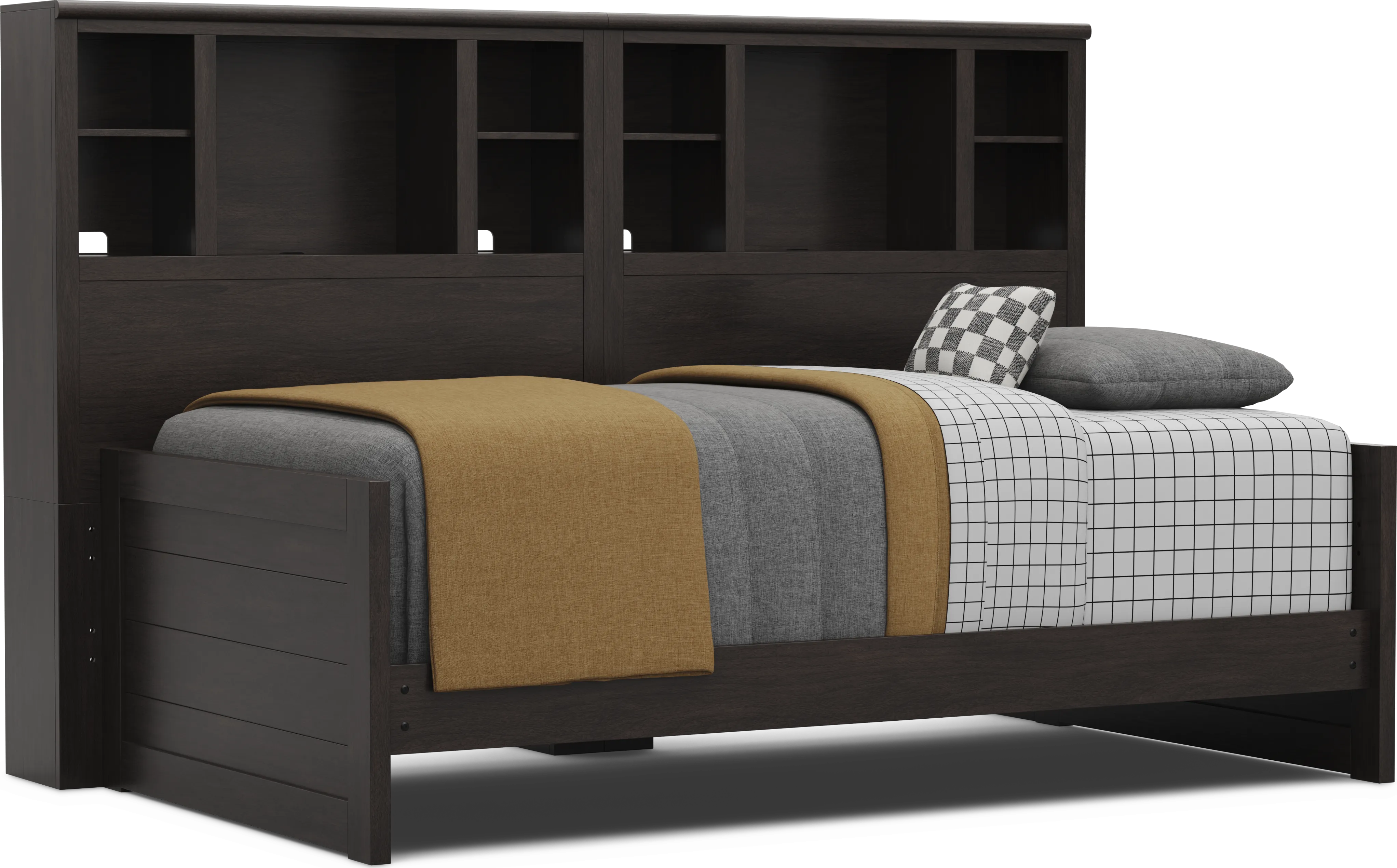 Kids Creekside 3.0 Charcoal Twin Bookcase Wall Bed - Thumbnail - Image 1