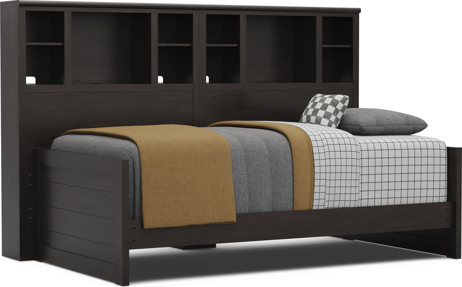 Kids Creekside 3.0 Charcoal Twin Bookcase Wall Bed - Image 1