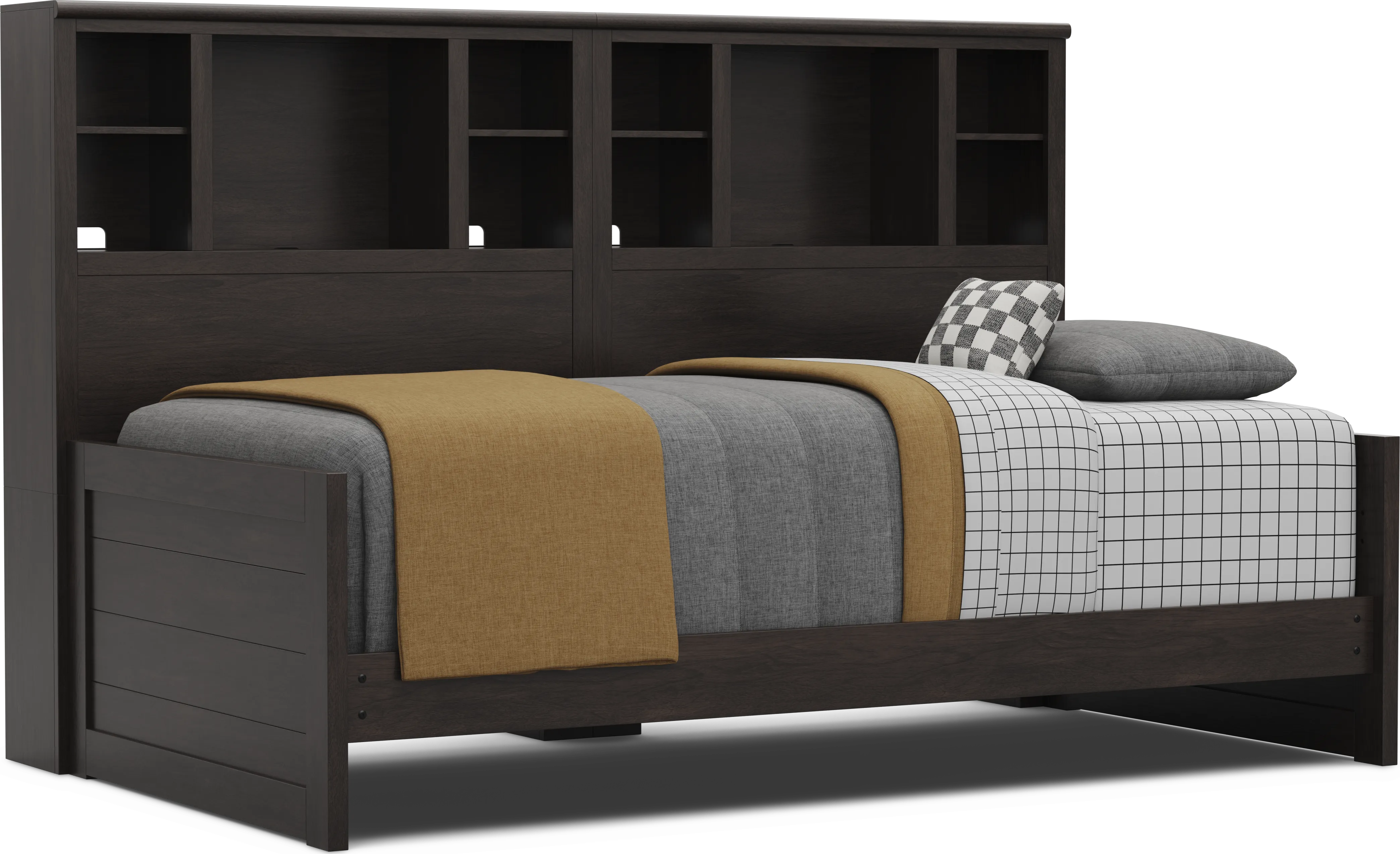 Kids Creekside 3.0 Charcoal Twin XL Bookcase Wall Bed - Thumbnail - Image 1
