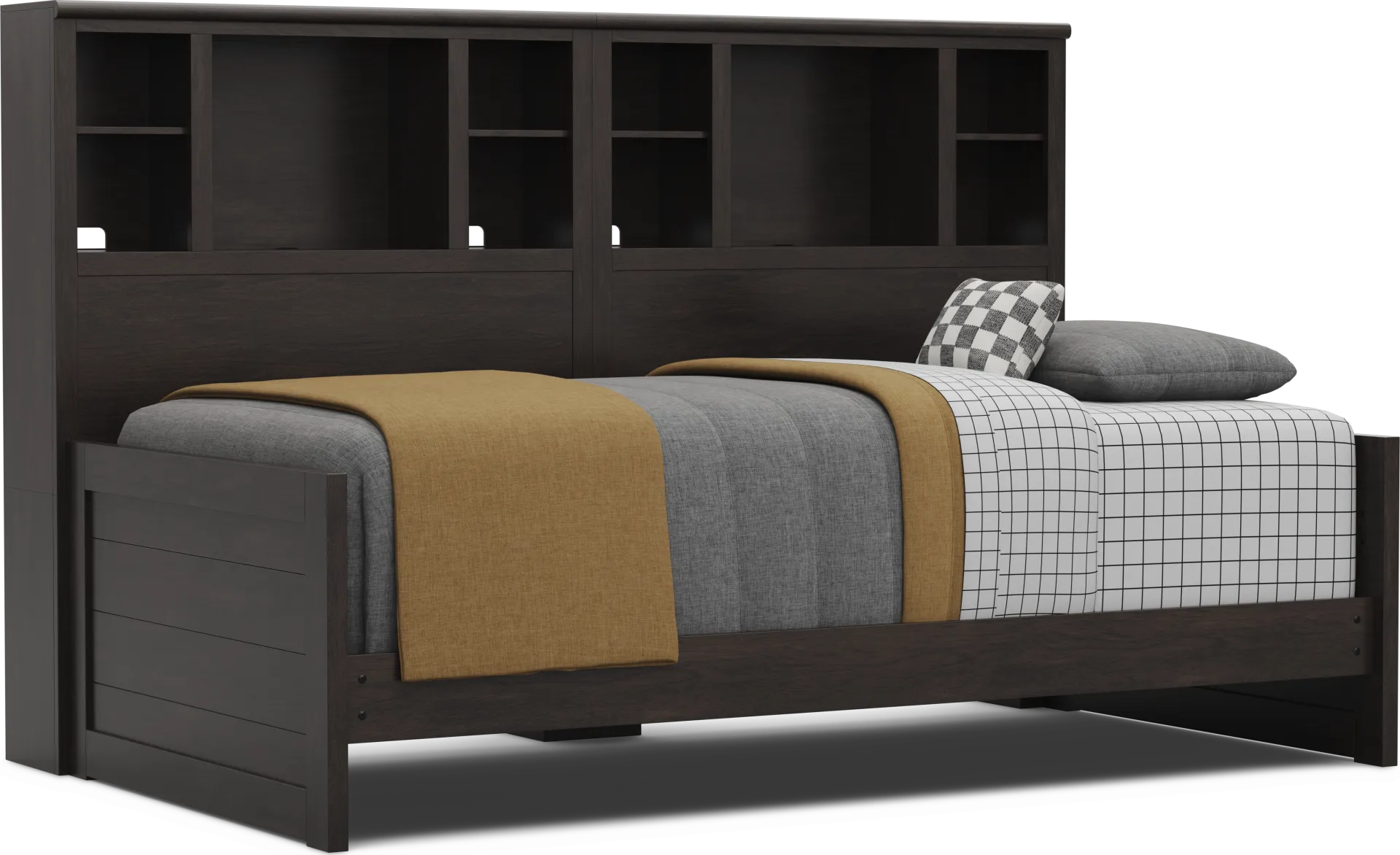 Kids Creekside 3.0 Charcoal Twin XL Bookcase Wall Bed - Image 1