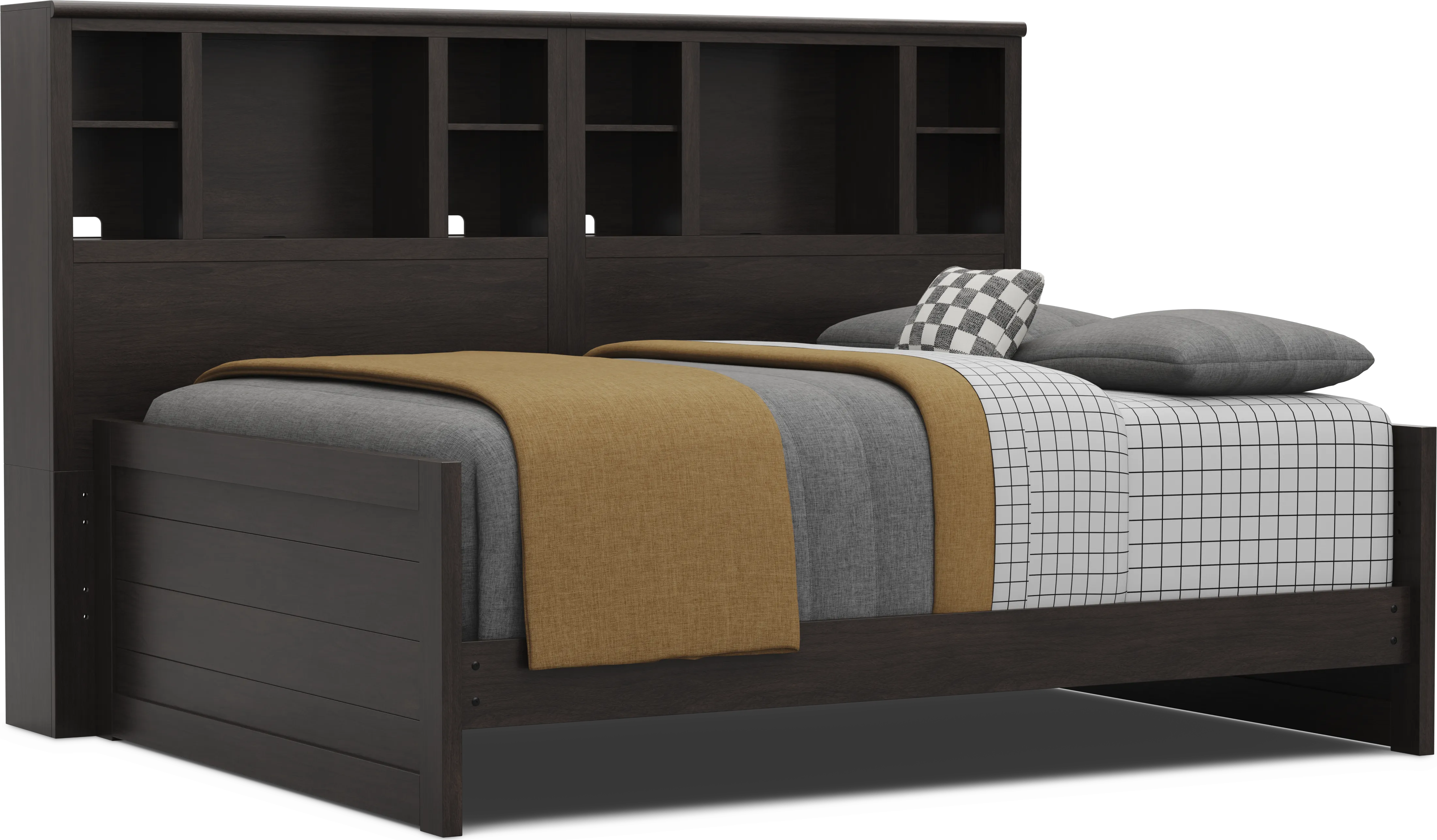 Kids Creekside 3.0 Charcoal Full Bookcase Wall Bed - Thumbnail - Image 1