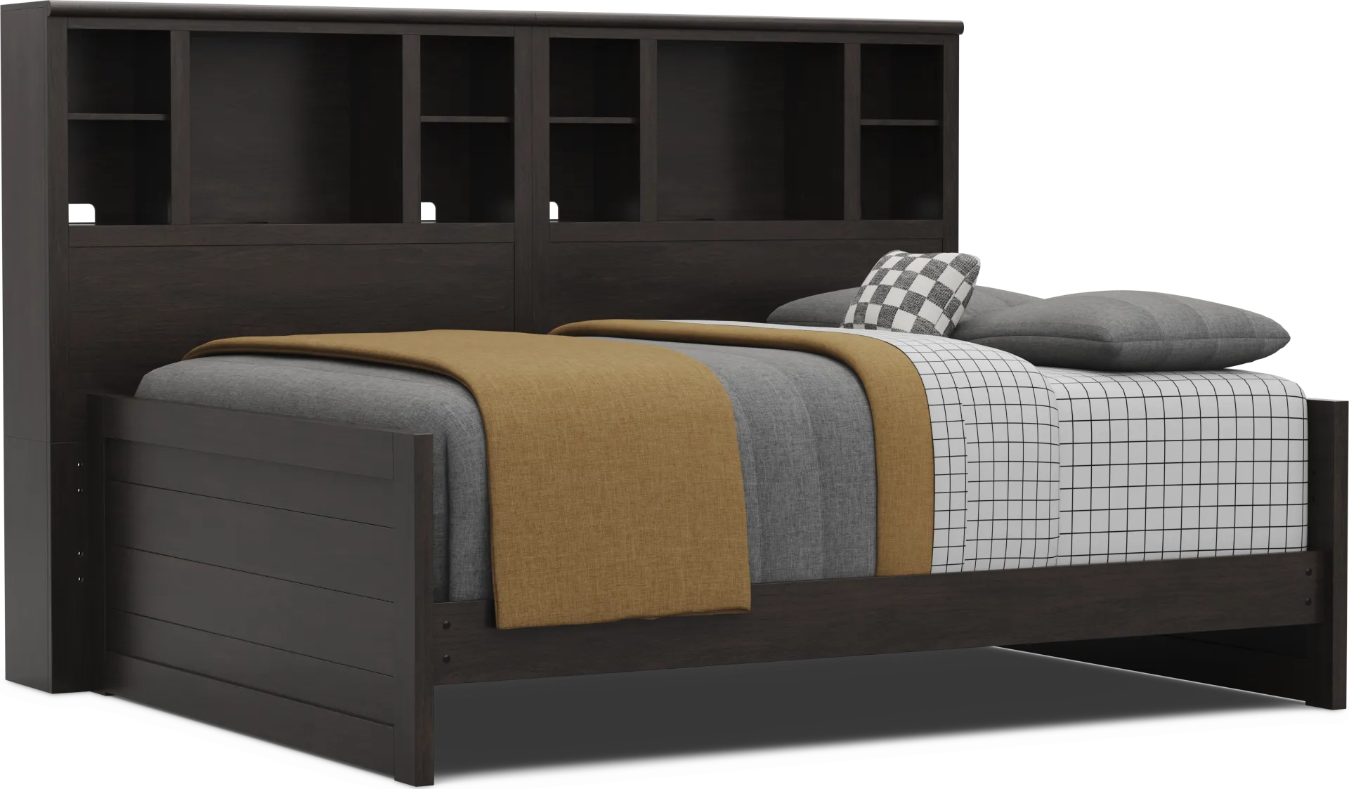 Kids Creekside 3.0 Charcoal Full Bookcase Wall Bed - Image 1