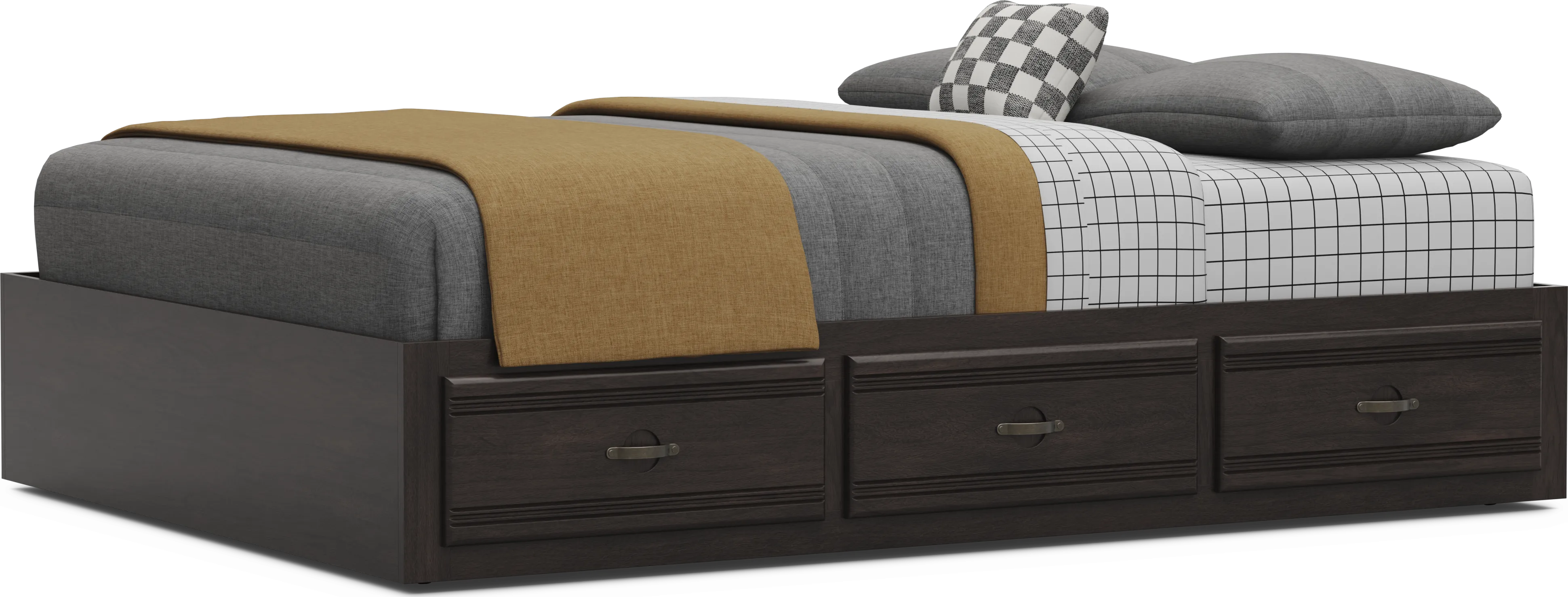 Kids Creekside 3.0 Charcoal Full Platform Bed with 3 Storage Drawers - Thumbnail - Image 1