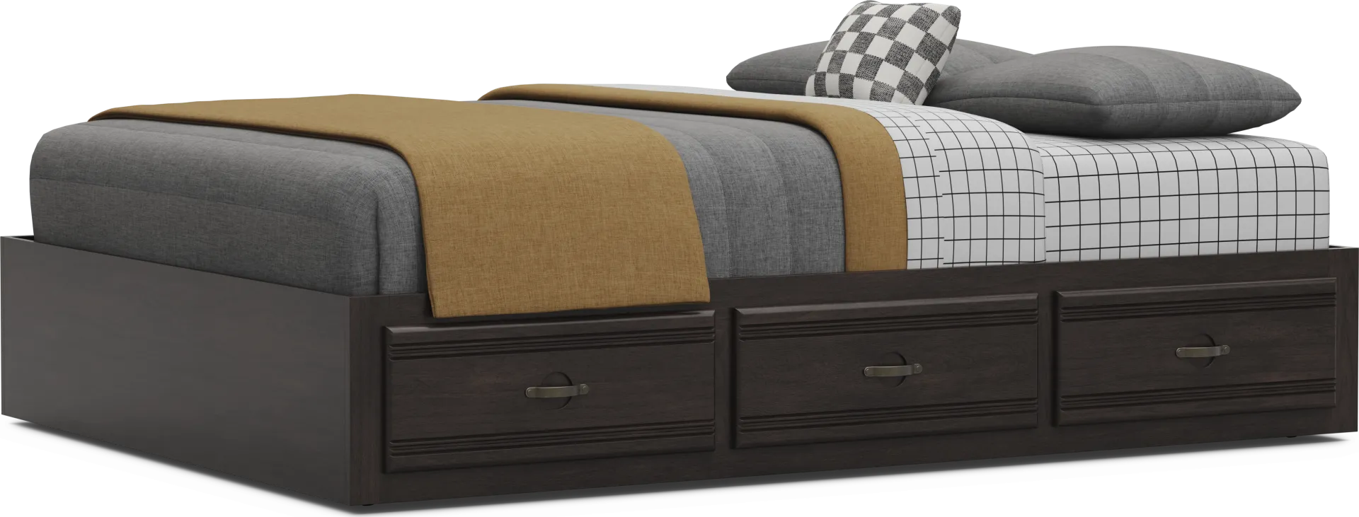 Kids Creekside 3.0 Charcoal Full Platform Bed with 3 Storage Drawers - Image 1