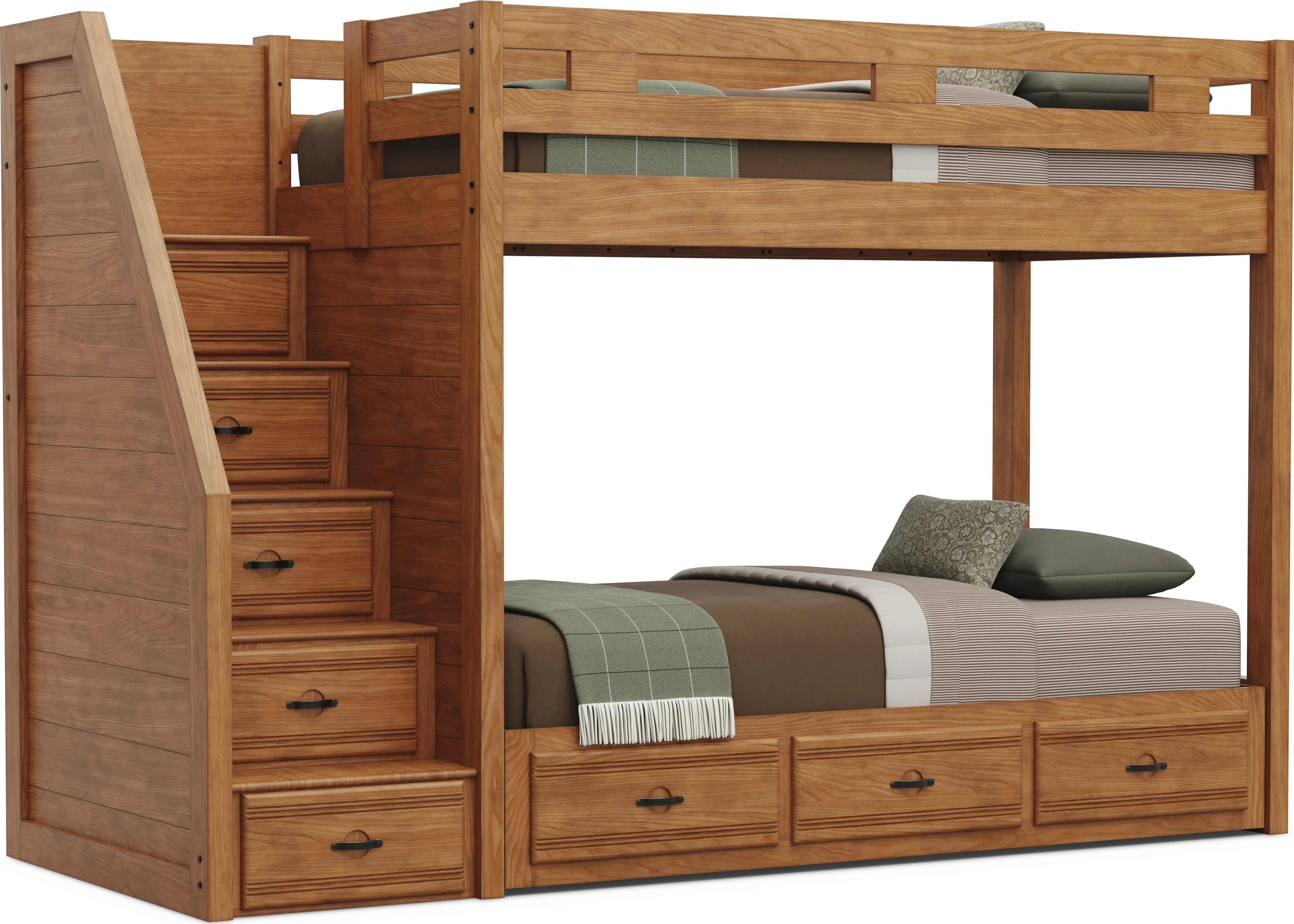 Kids Creekside 3.0 Chestnut Color Twin/Twin Step Bunk Bed - Thumbnail - Image 1
