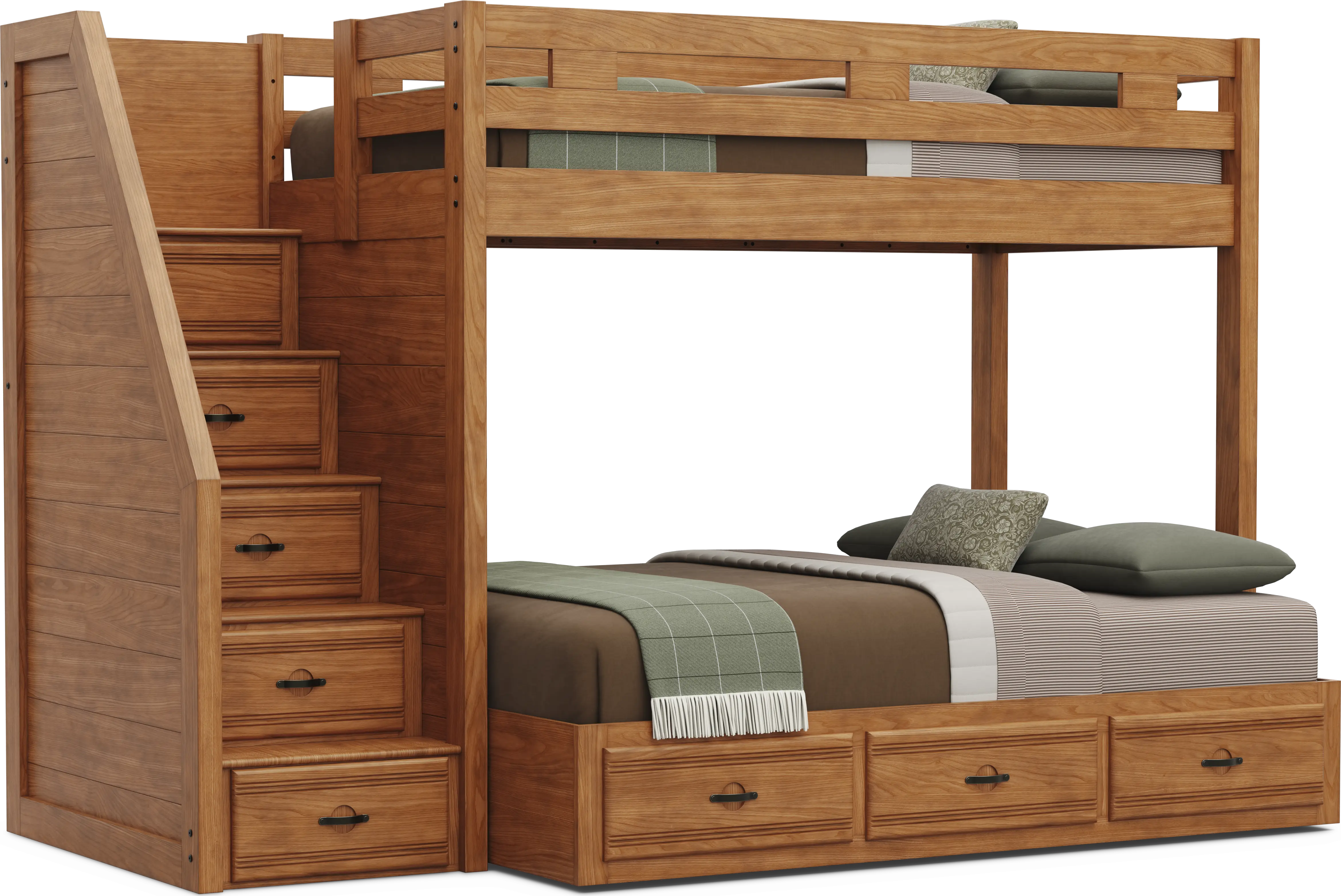 Kids Creekside 3.0 Chestnut Color Twin/Full Step Bunk Bed - Thumbnail - Image 1