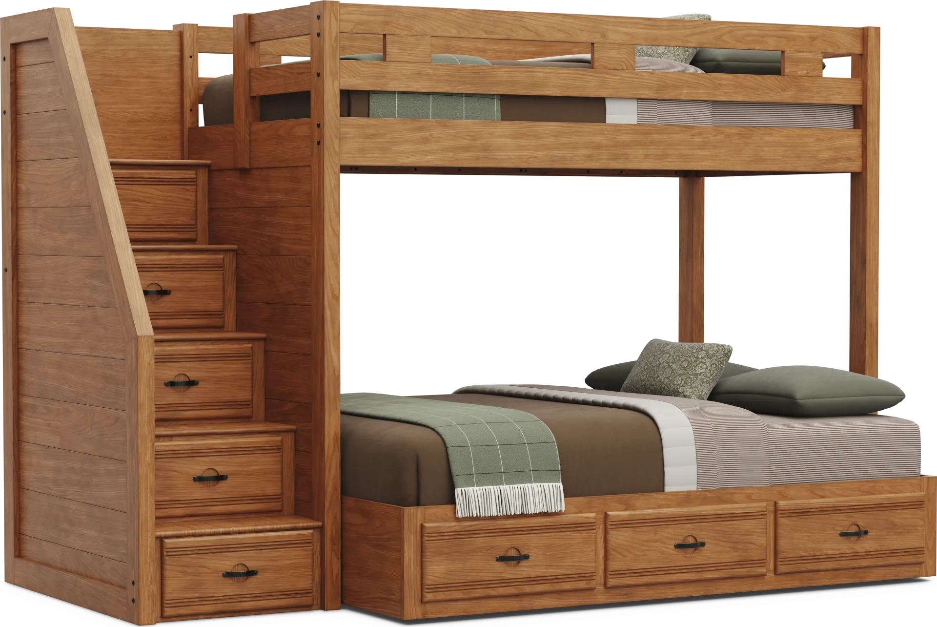 Kids Creekside 3.0 Chestnut Color Twin/Full Step Bunk Bed - Image 1